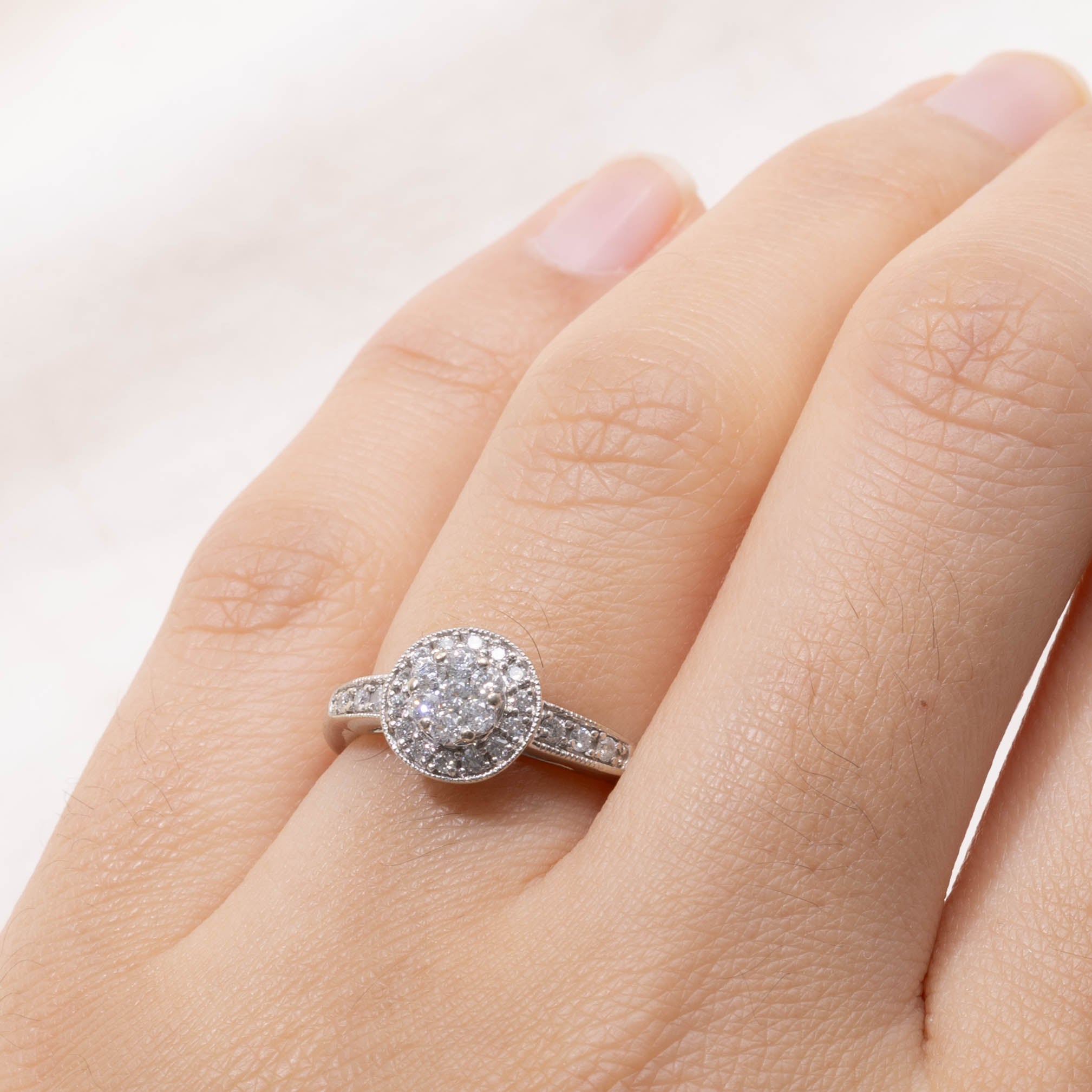 10k Diamond Daisy Cluster & Halo Ring | SZ 4.75