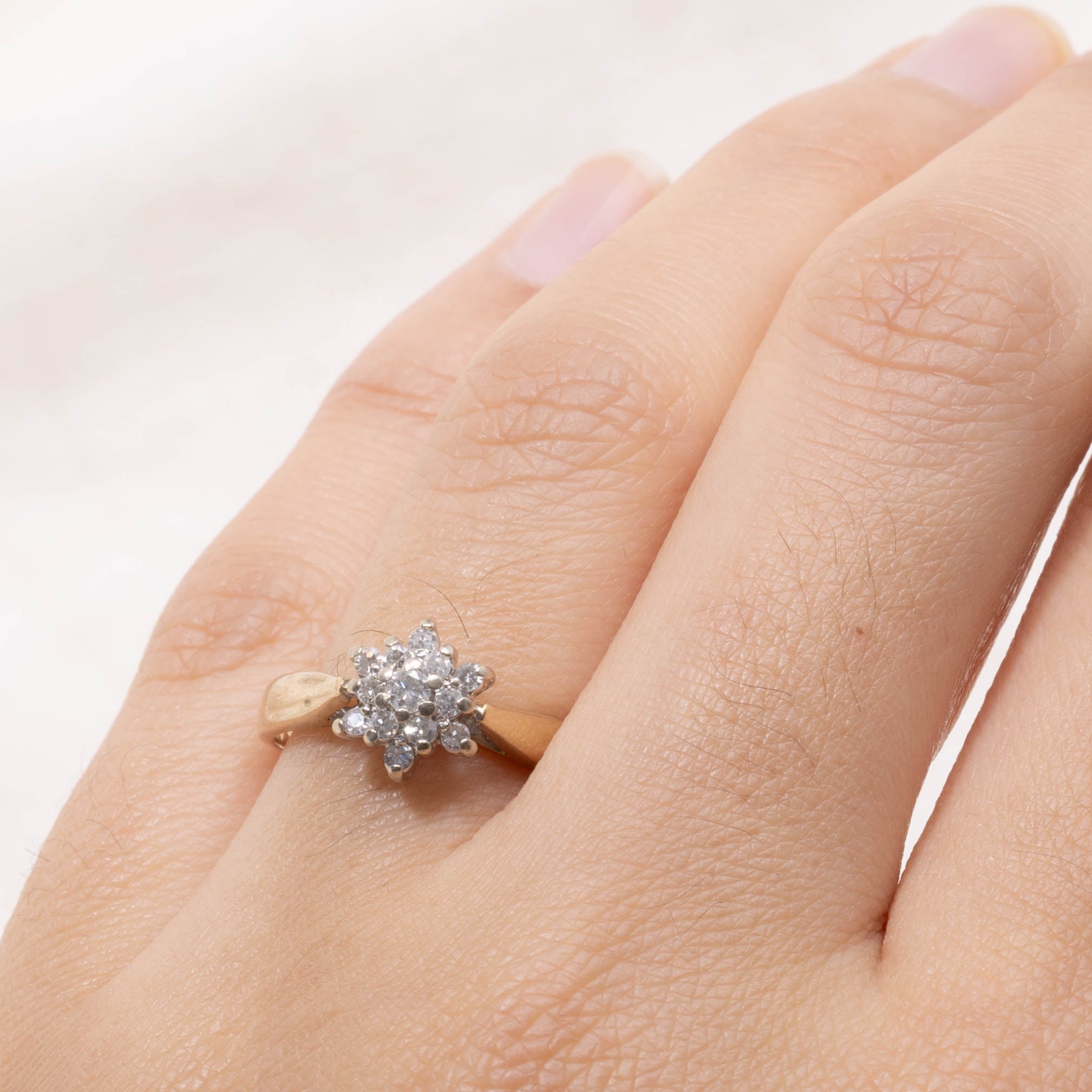 10k Diamond Petal Cluster Ring | SZ 8