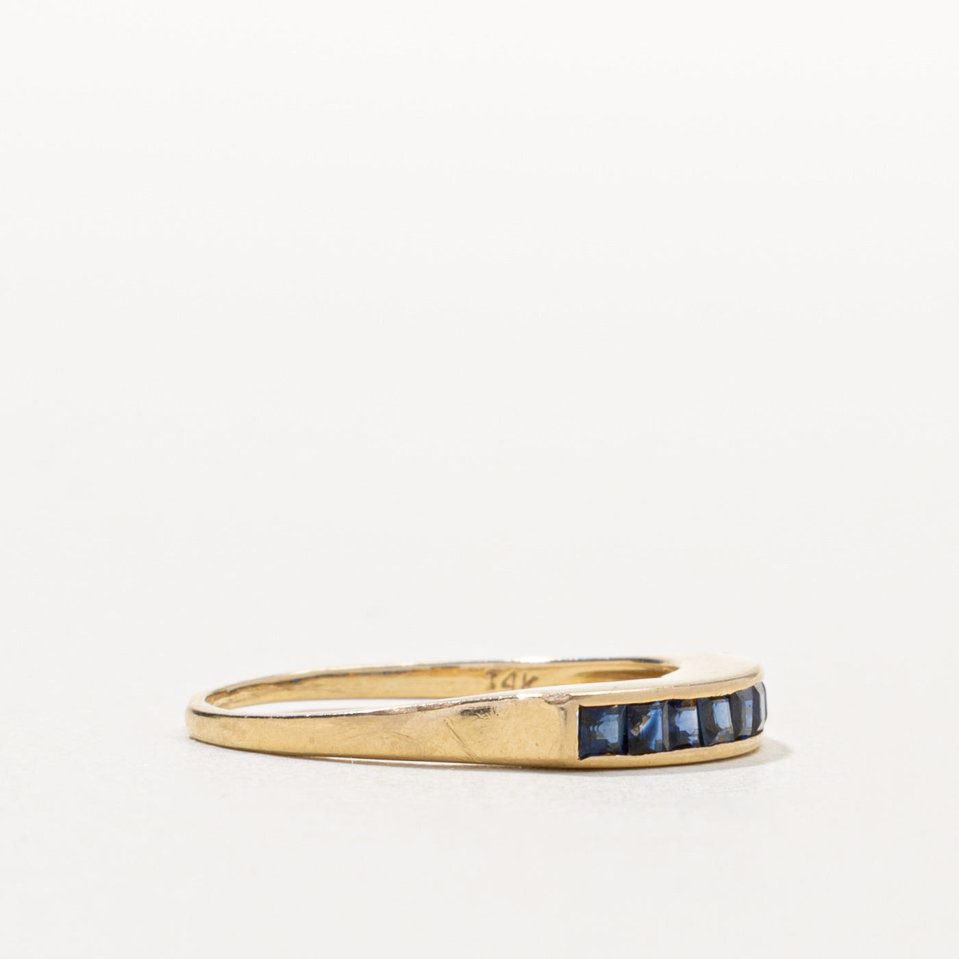 14k Channel Set Semi Eternity Sapphire Band | 0.20ctw | SZ 5.75