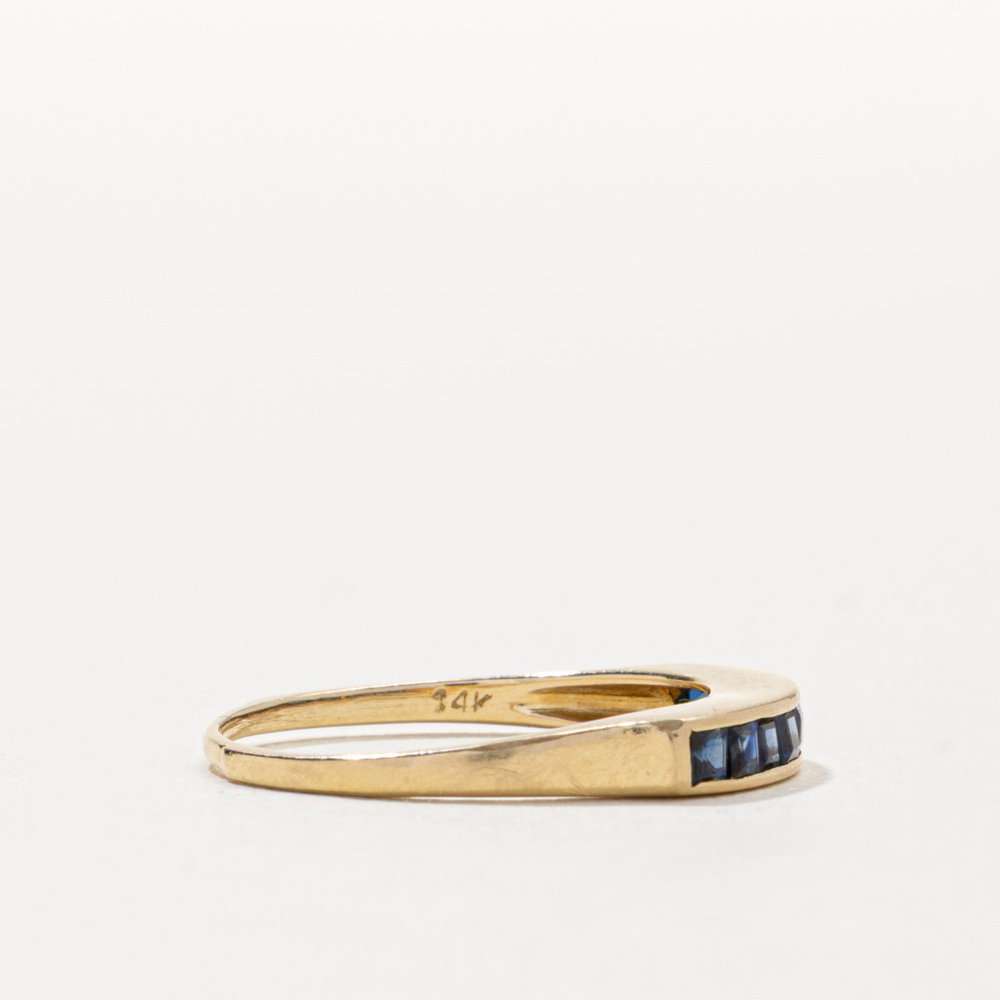 14k Channel Set Semi Eternity Sapphire Band | 0.20ctw | SZ 5.75