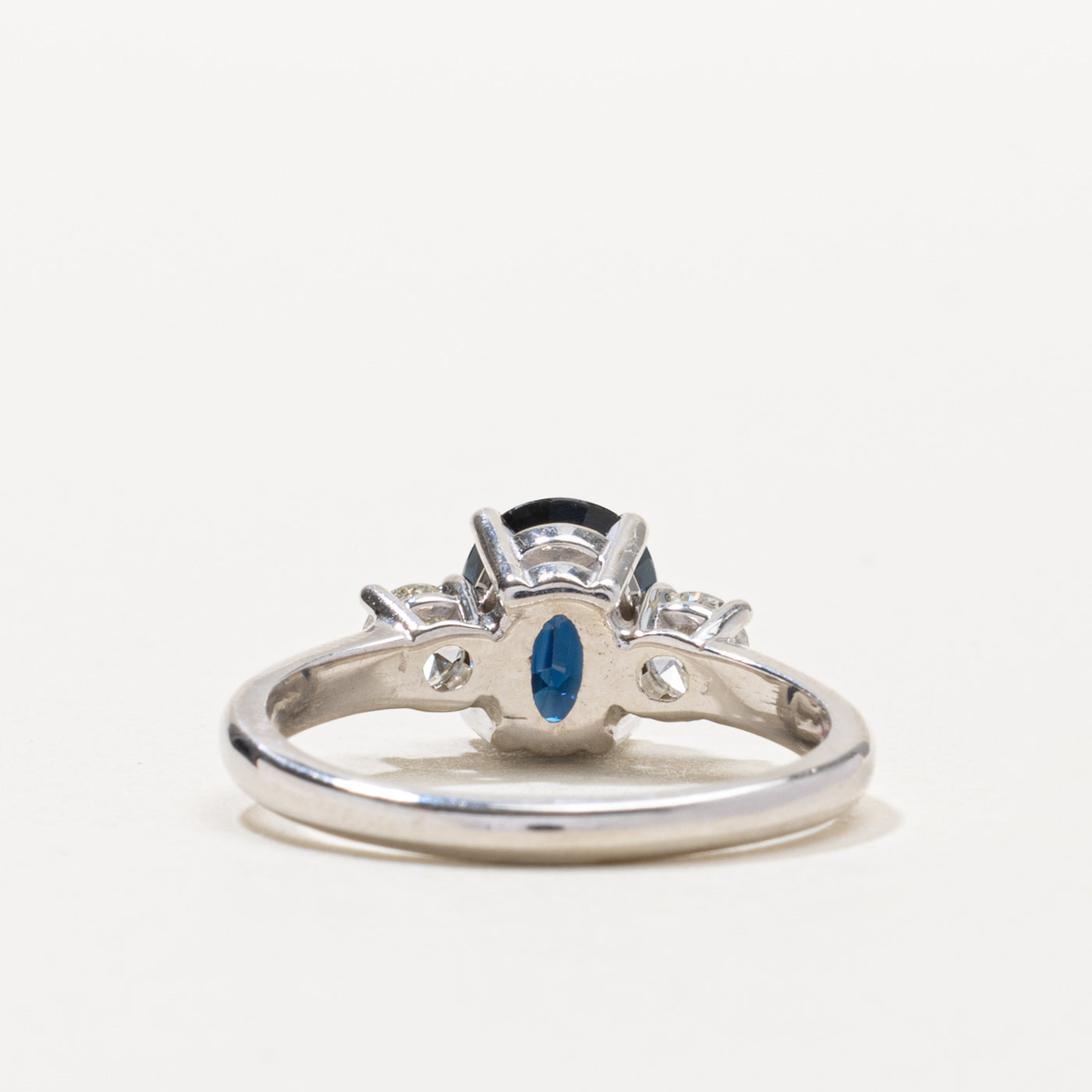 14k Oval Cut Sapphire & Diamond Accented Ring | 1.80ct, 0.40ctw | SZ 8