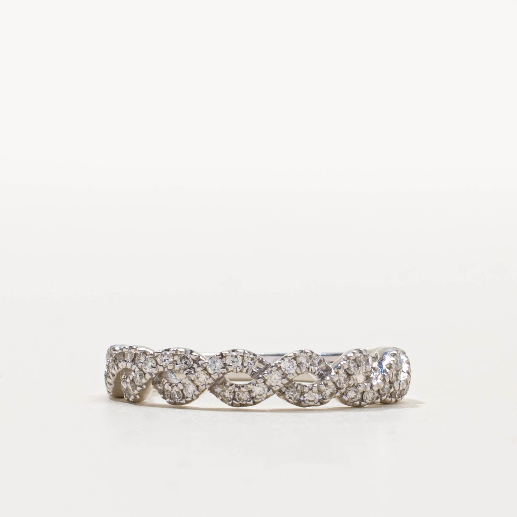 ‘Vera Wang’ 14k Diamond Braided Love Band | 0.23ctw, 0.03ct | SZ 5.5