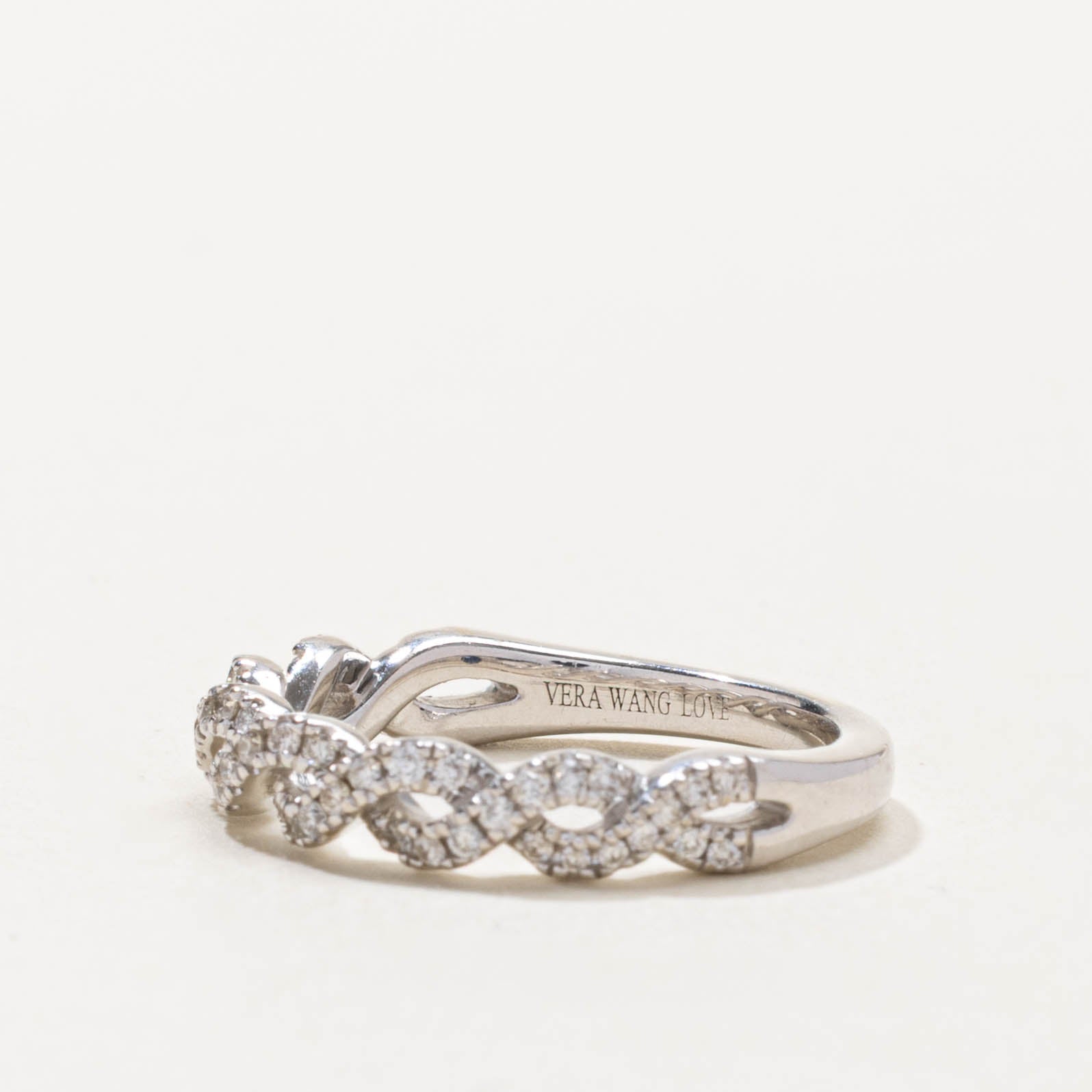 ‘Vera Wang’ 14k Diamond Braided Love Band | 0.23ctw, 0.03ct | SZ 5.5
