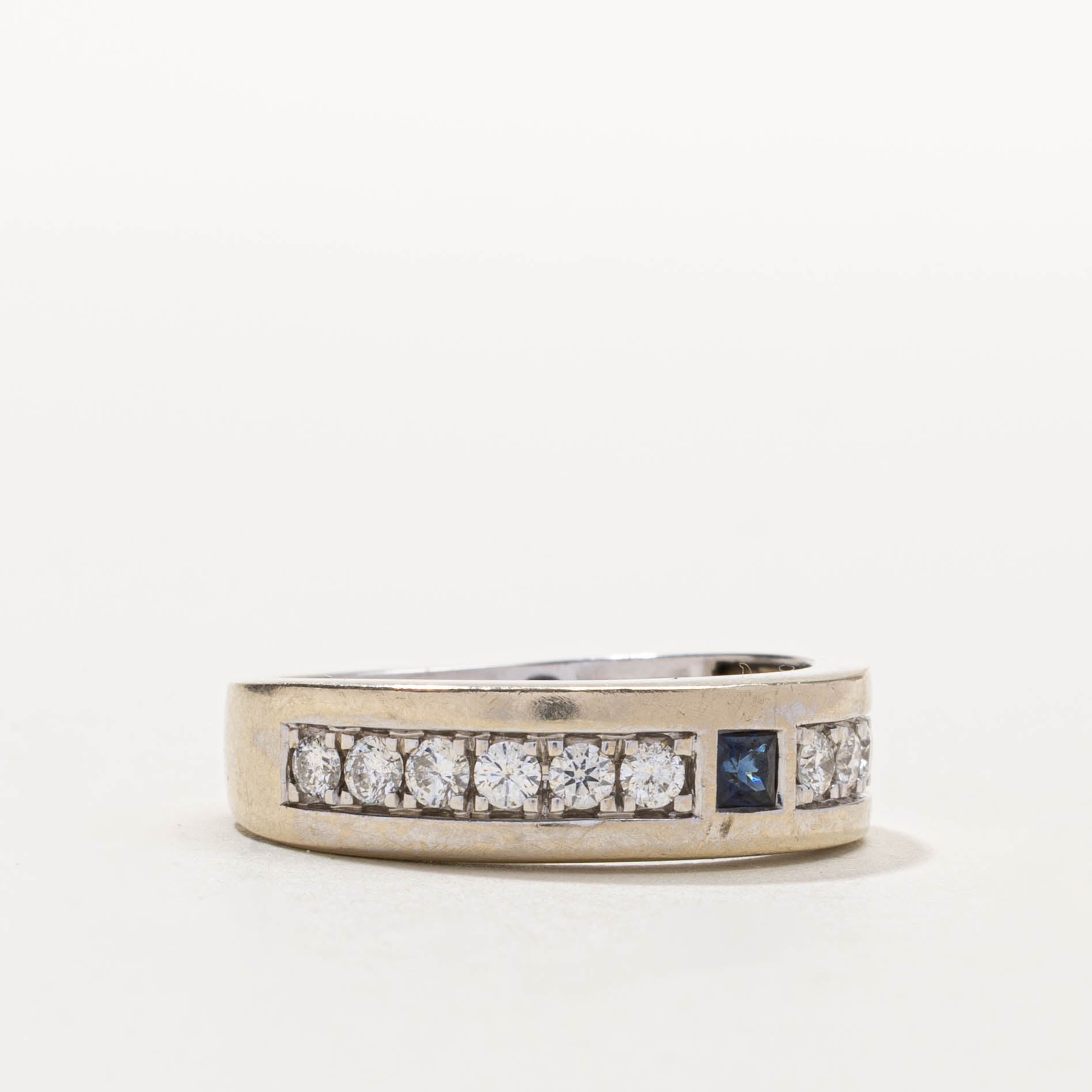 ‘Vera Wang’ 14k Semi Eternity Sapphire & Diamond Love Ring | 0.20ctw, 0.70ctw | SZ 11