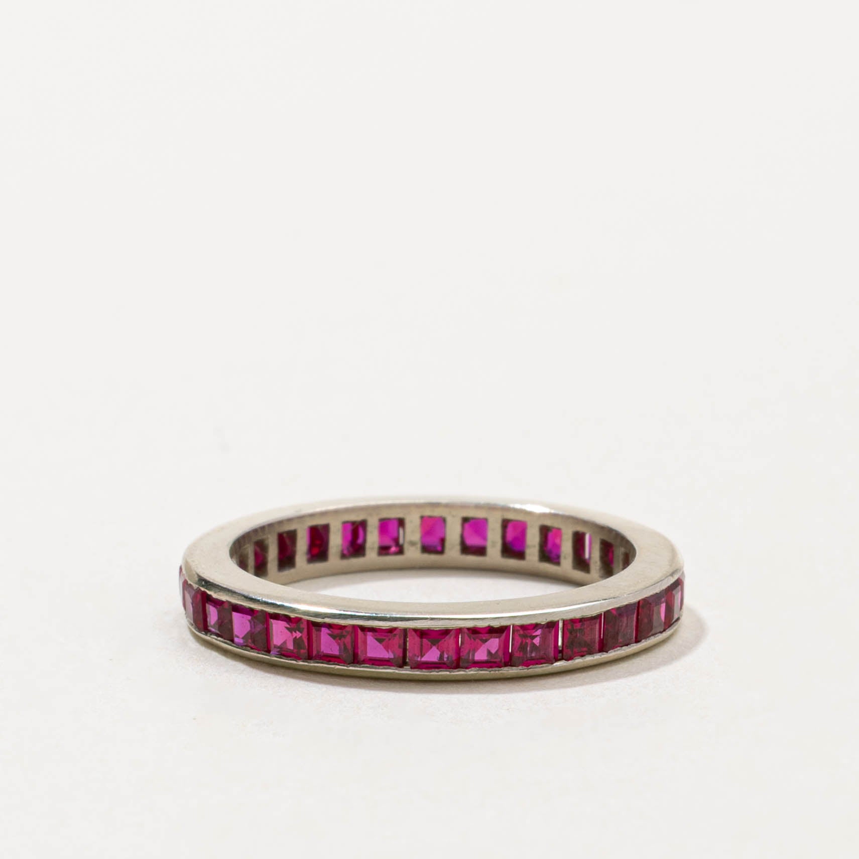 14k Eternity Synthetic Ruby Band | 1.00ctw | 3.00mm | SZ 6.25