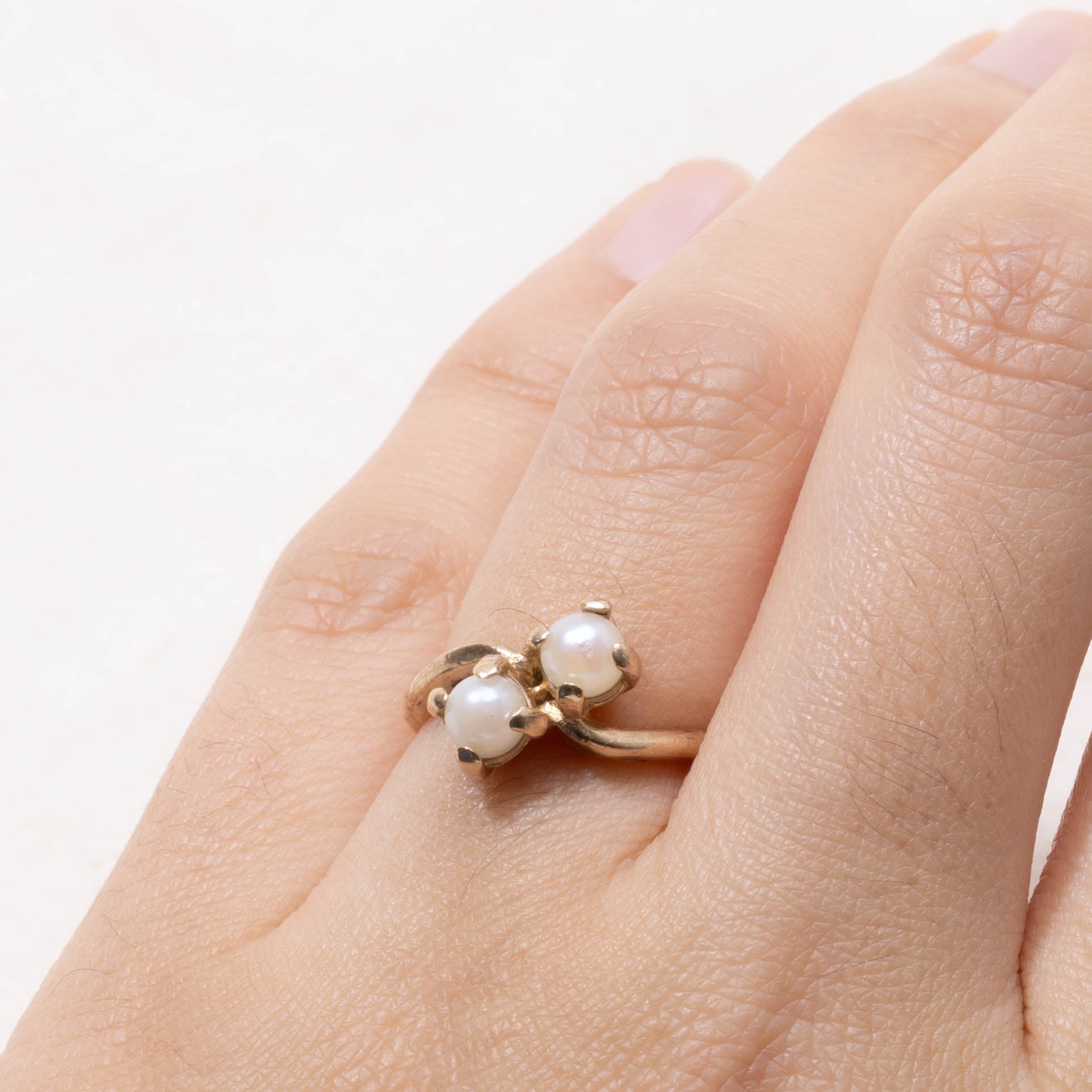 10k Pearl Toi et Moi Ring | SZ 5.5