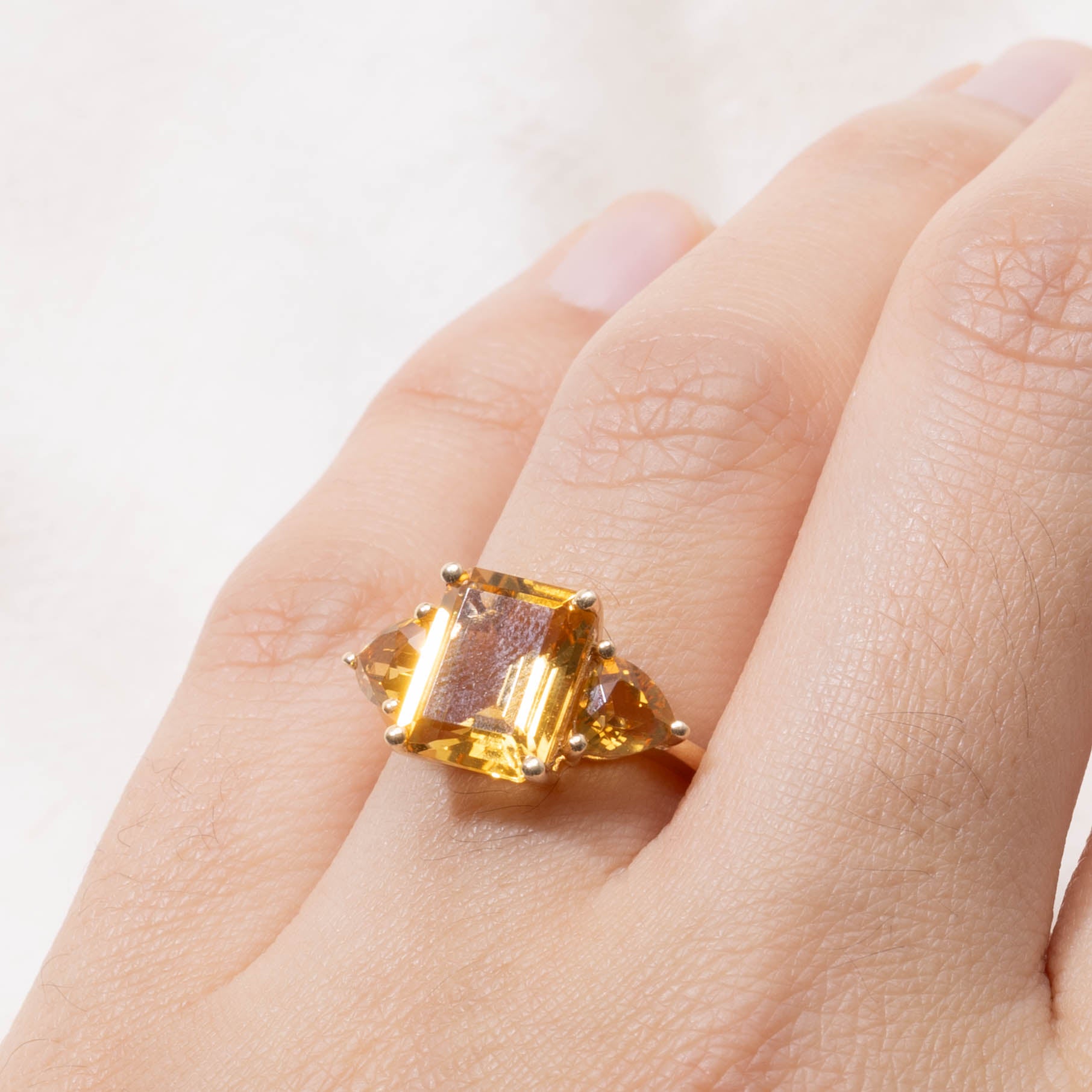 ‘Effy’ 14k Citrine Three Stone Ring | 3.00ctw | SZ 6.25