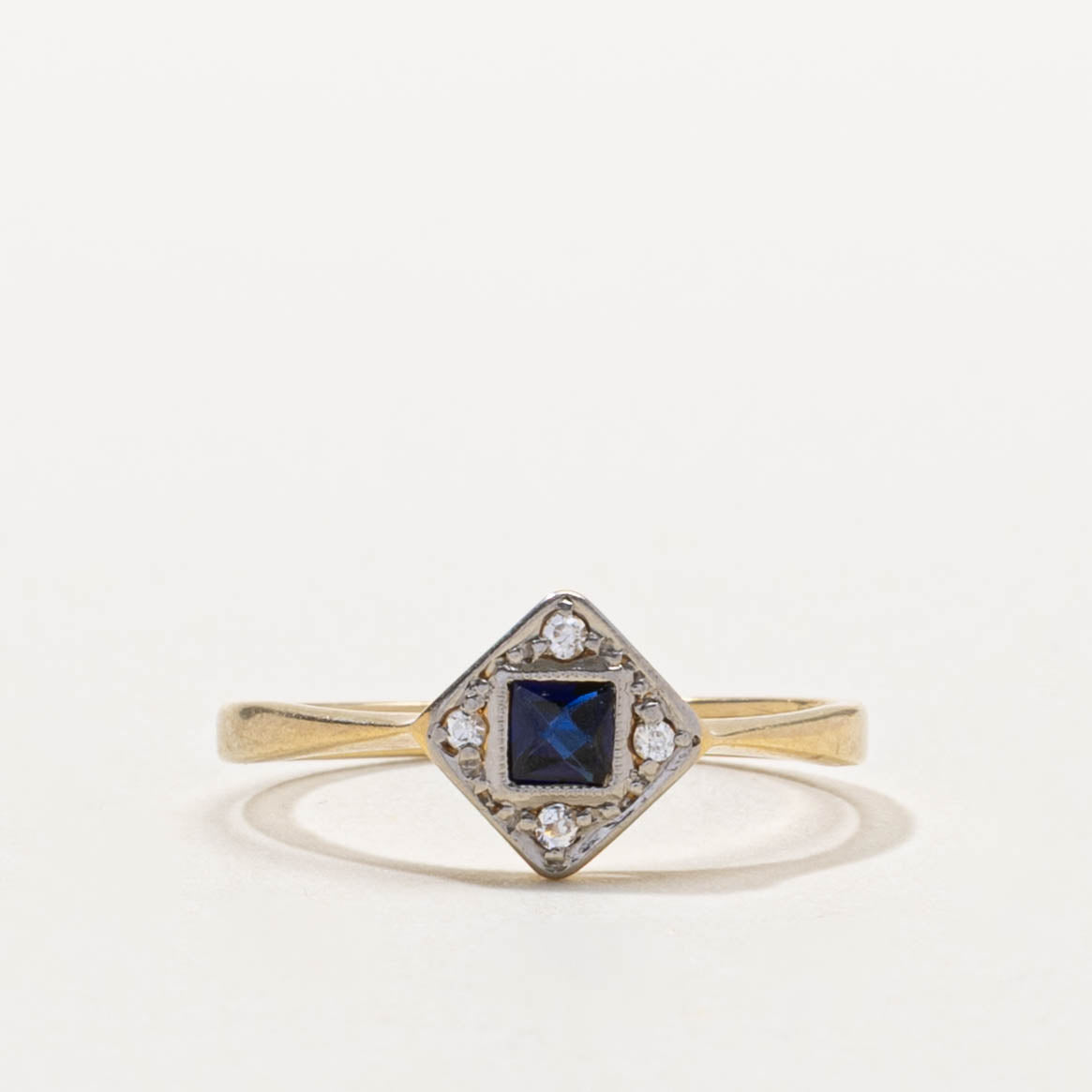 18k Blue & White Sapphire Ring | 0.12ct, 0.02ctw | SZ 5.25