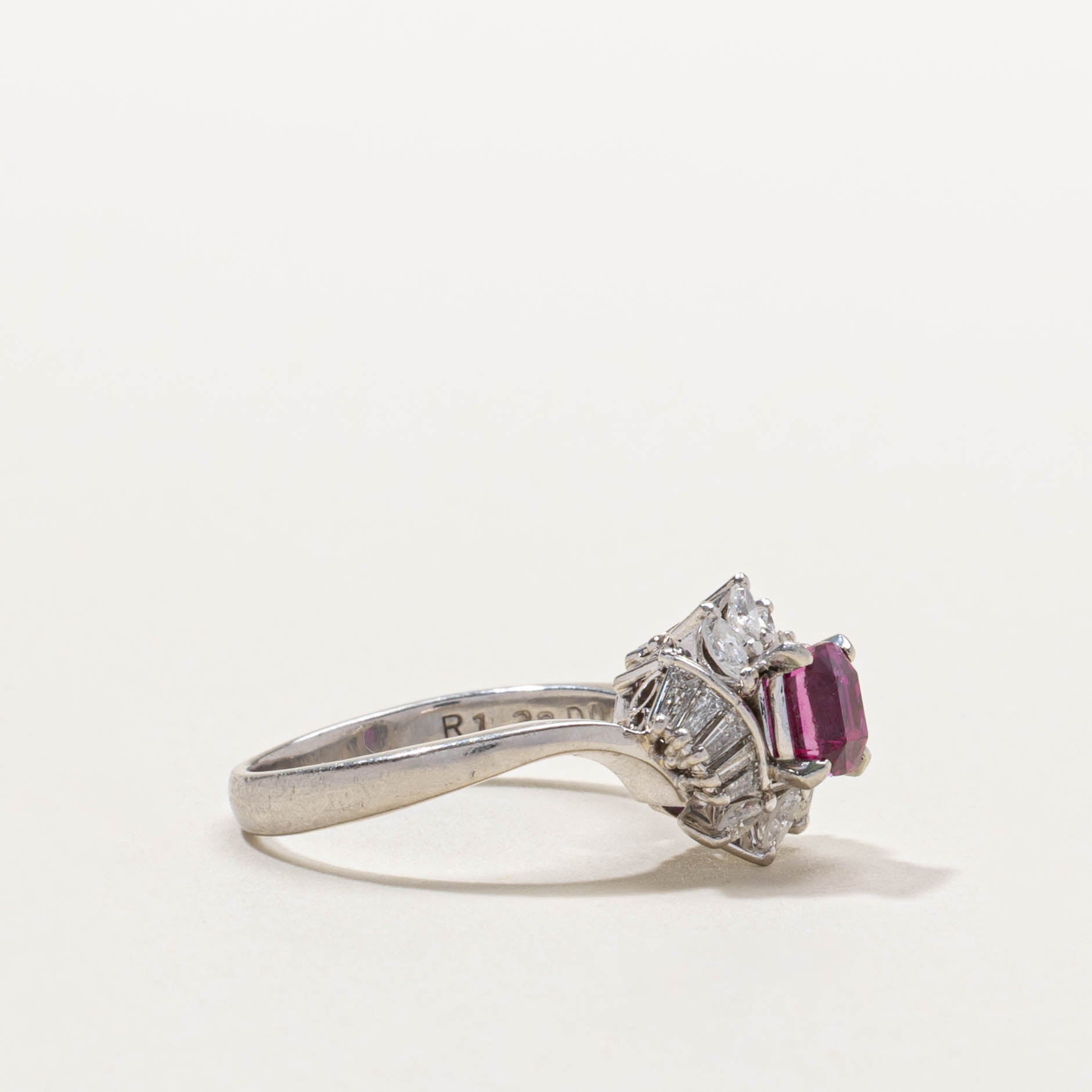 Pink Sapphire & Diamond Floral Halo Ring | 1.00ct, 0.45ctw | SZ 6.25