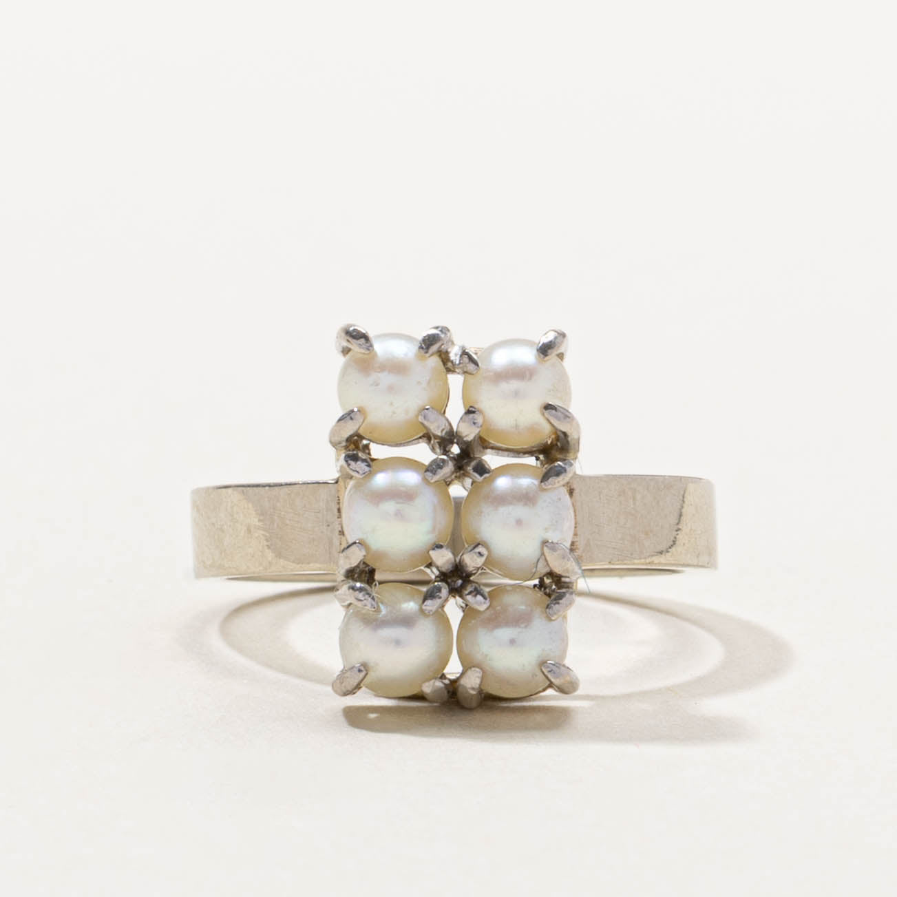 18k Pearl Two Column Ring | SZ 5.75