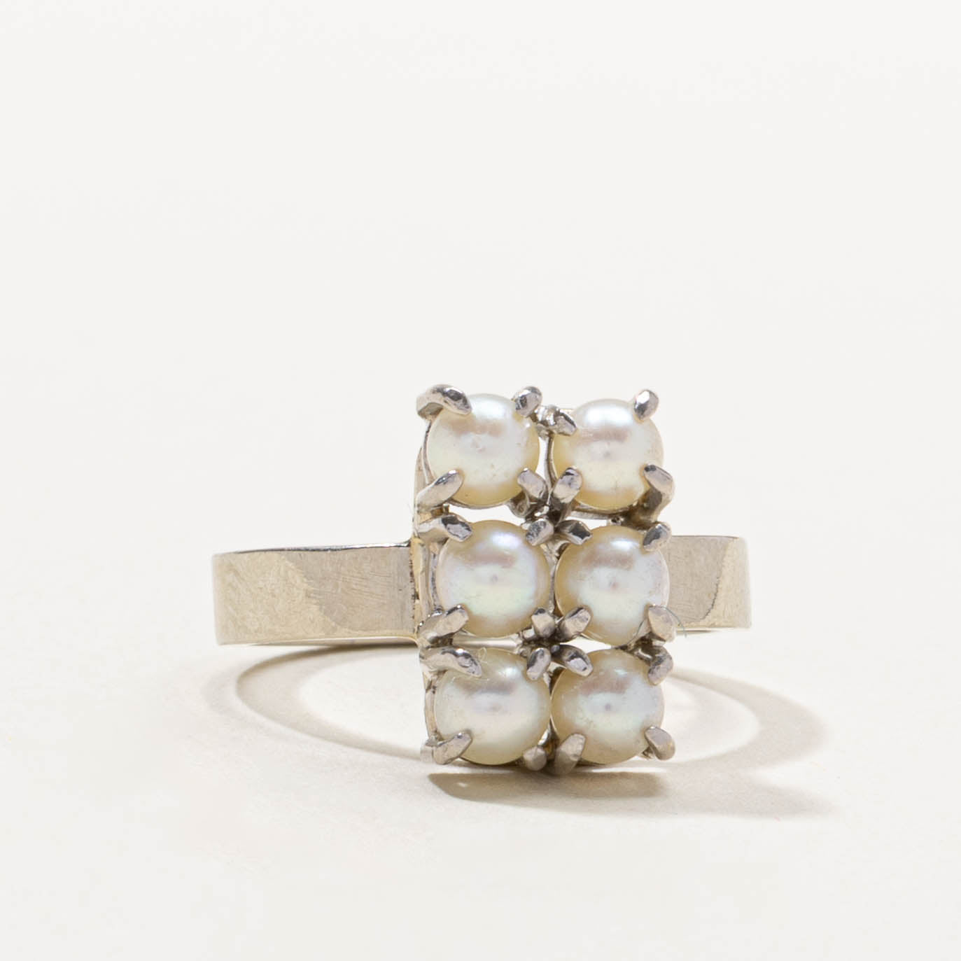 18k Pearl Two Column Ring | SZ 5.75