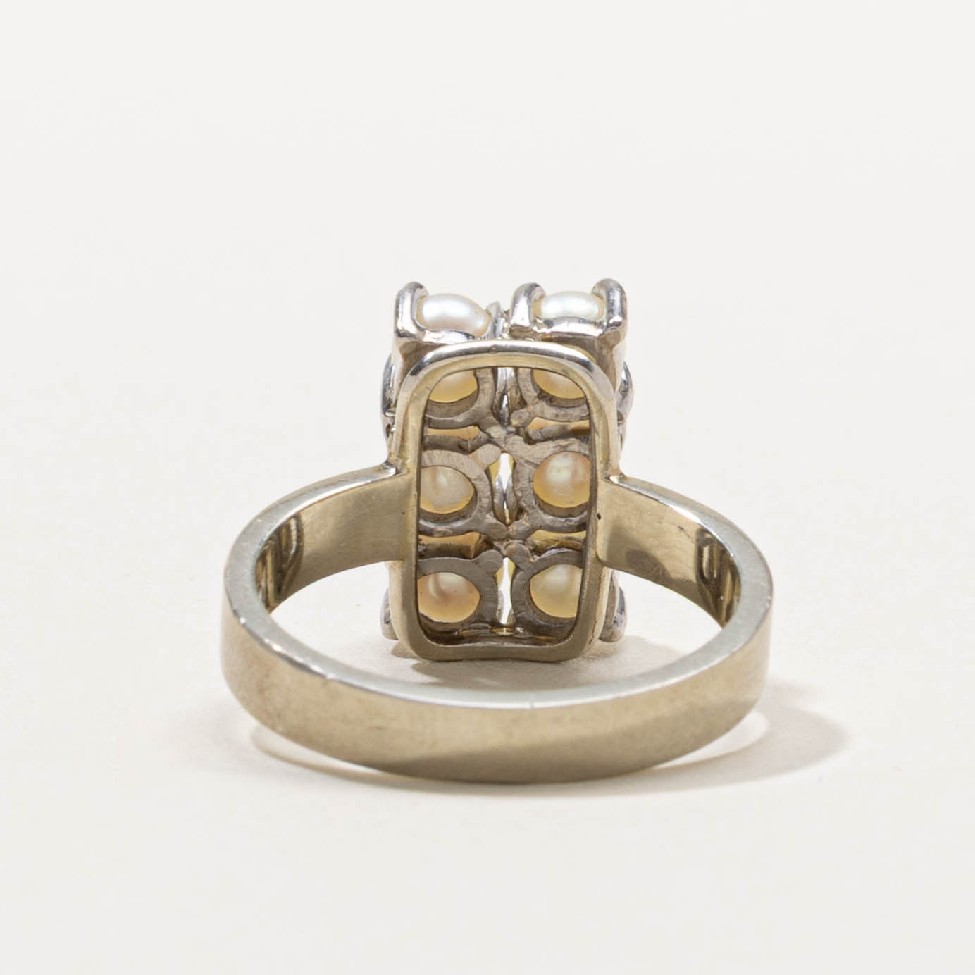 18k Pearl Two Column Ring | SZ 5.75
