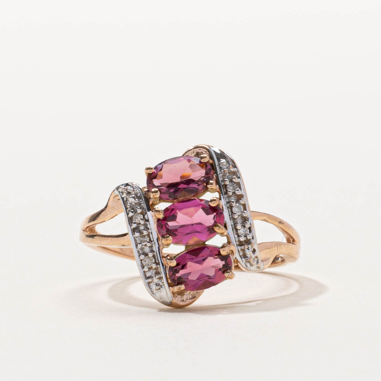 2012 Birmingham 9k Pink Tourmaline & Diamond Ring | 0.95ctw, 0.01ctw | SZ 7