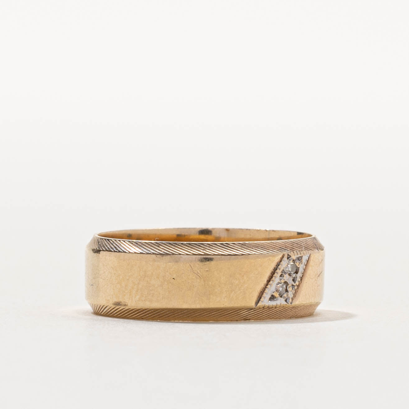 1989 Birmingham Diagonal Diamond Grooved Band | 5.95mm | SZ 5.5