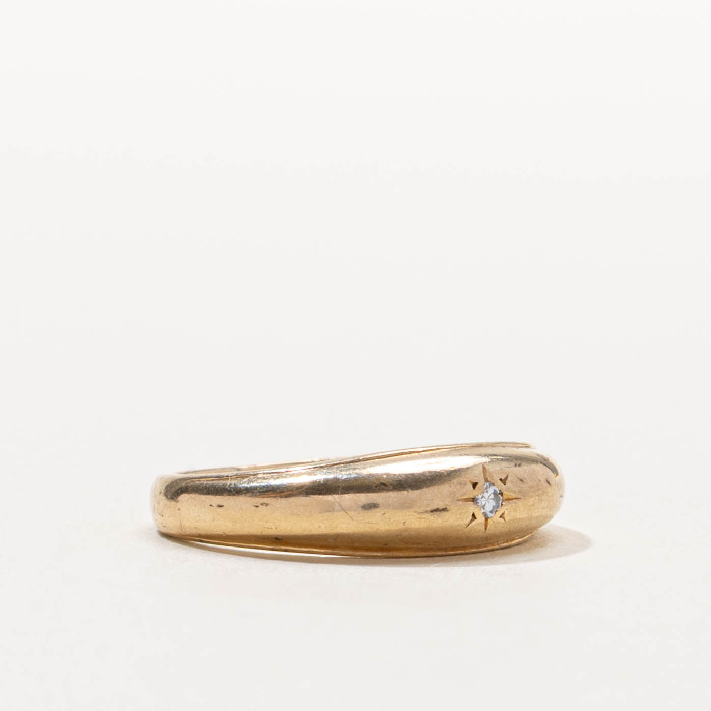 Vintage Canadian Star Set Diamond Dome Ring | SZ 6