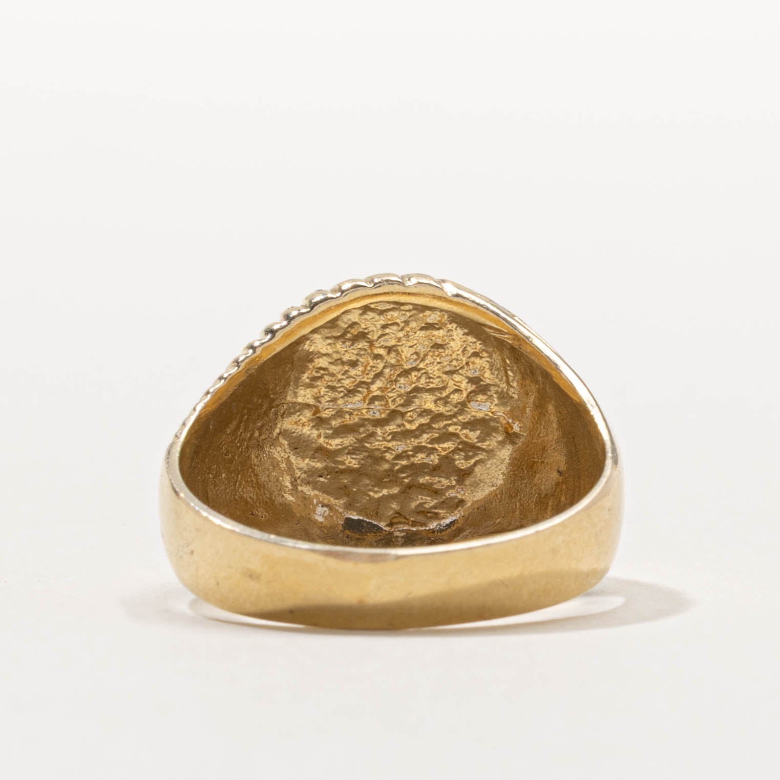 10k Star Set Diamond Croissant Signet Ring | SZ 9.25