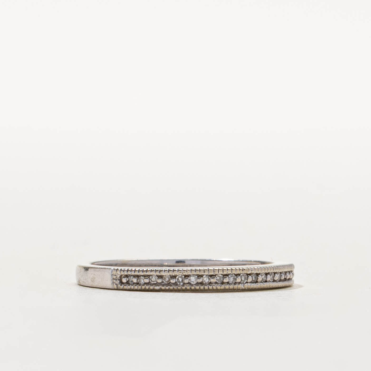 10k Semi-Eternity Diamond Milgrained Band | SZ 7