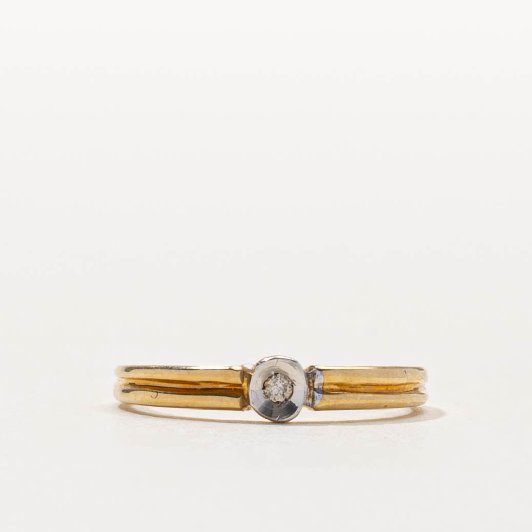 10k Illusion Set Diamond Grooved Ring | SZ 1.75