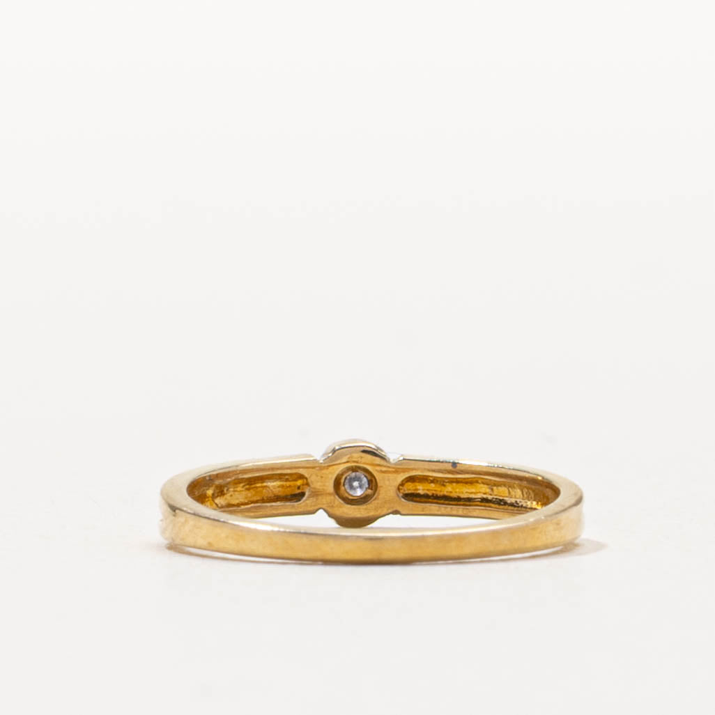 10k Illusion Set Diamond Grooved Ring | SZ 1.75