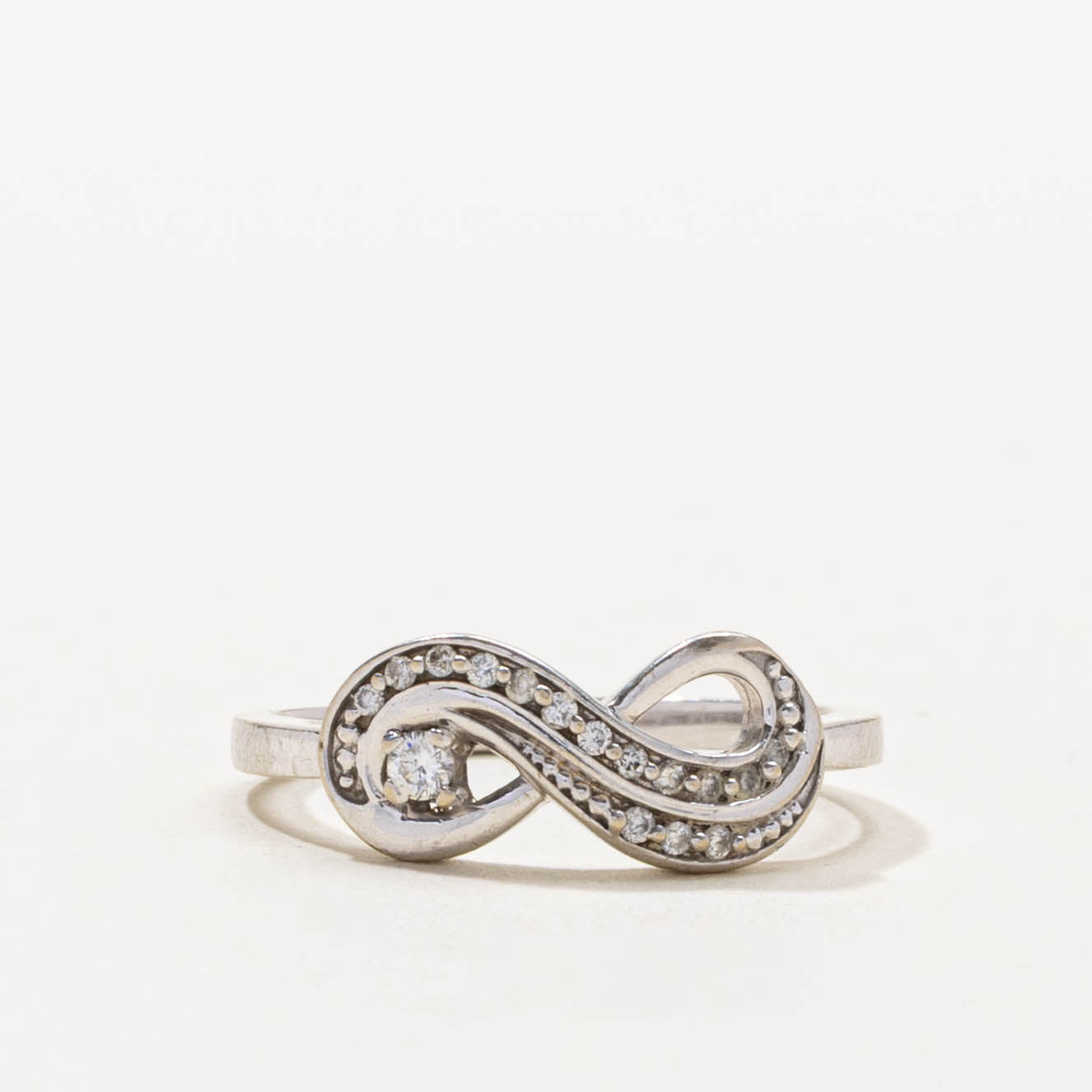 10k Channel Set Diamond Infinity Ring | SZ 6.75