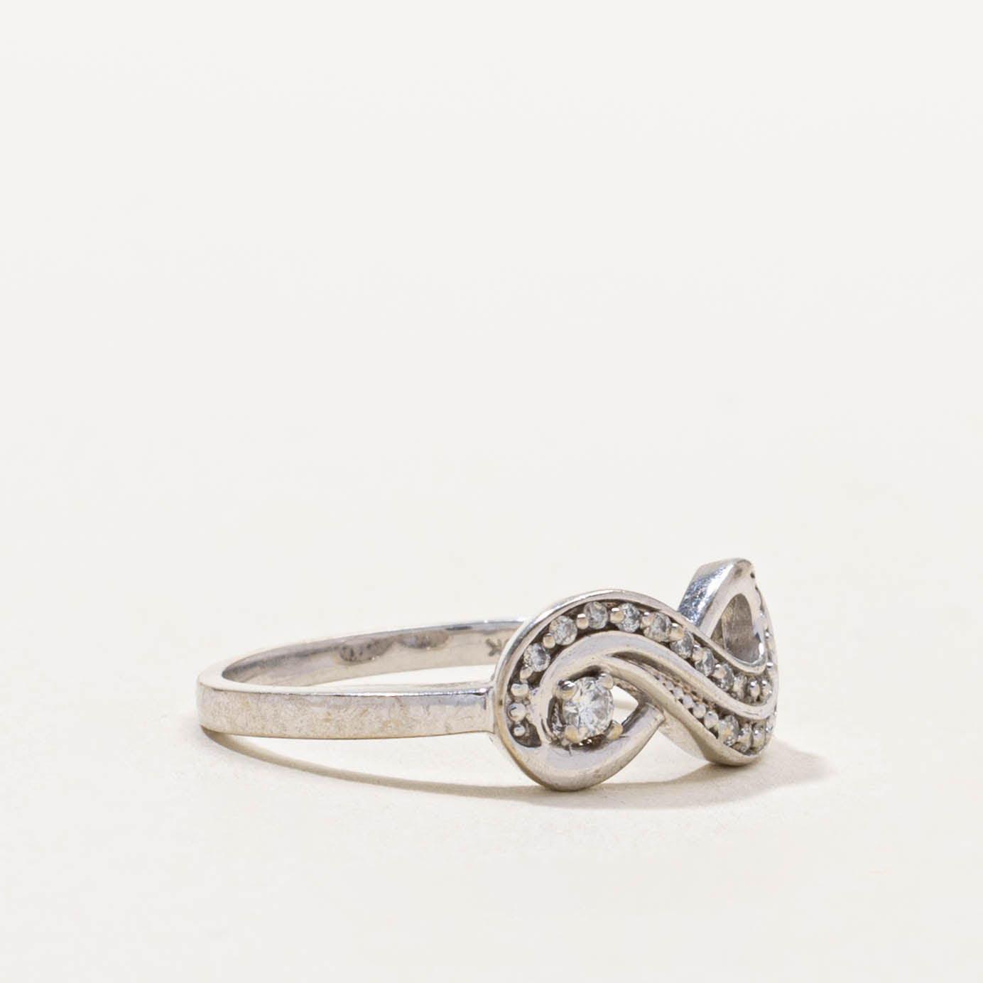 10k Channel Set Diamond Infinity Ring | SZ 6.75