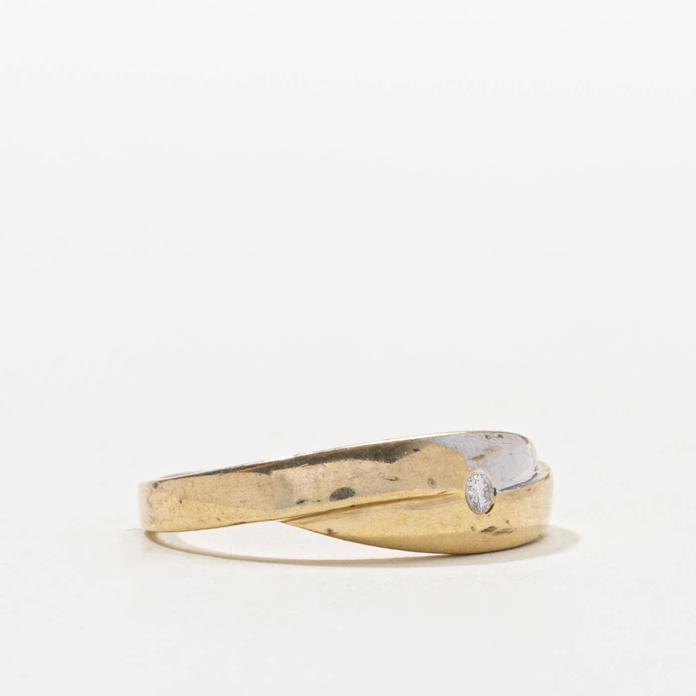 10k Single Stone Diamond Bypass Ring | SZ 5.5
