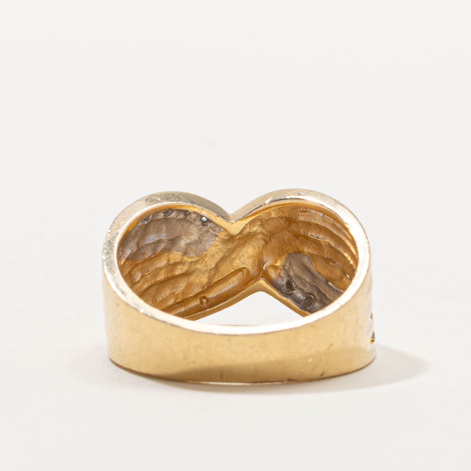 14k Diamond Waterfall Grooved Ring | SZ 7
