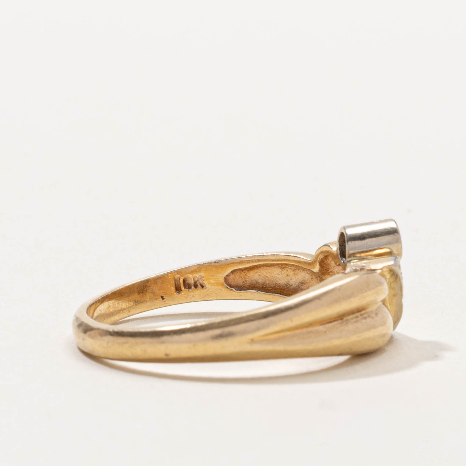 14k Bezel Set Diamond Waterfall Ring | SZ 8.5