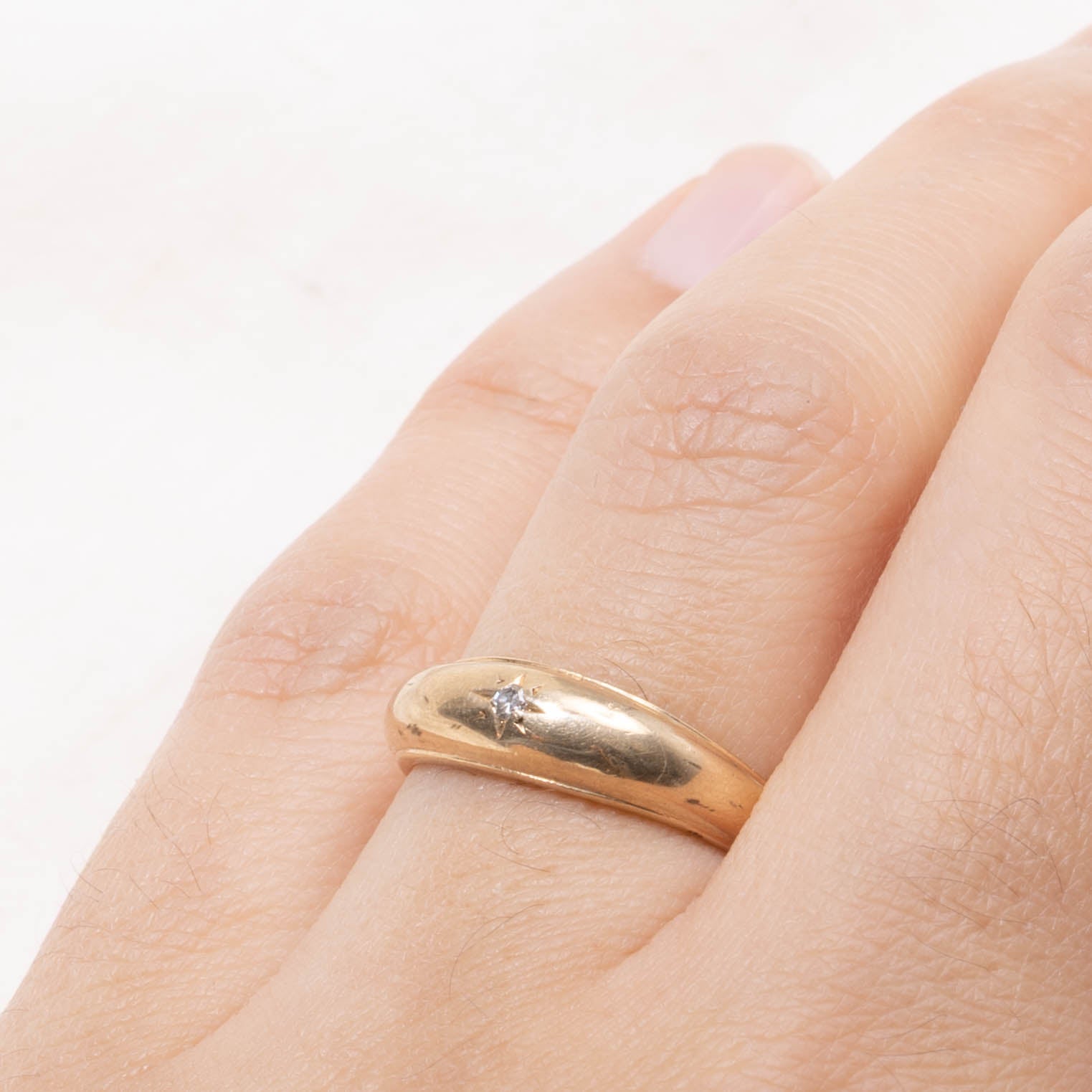 Vintage Canadian Star Set Diamond Dome Ring | SZ 6