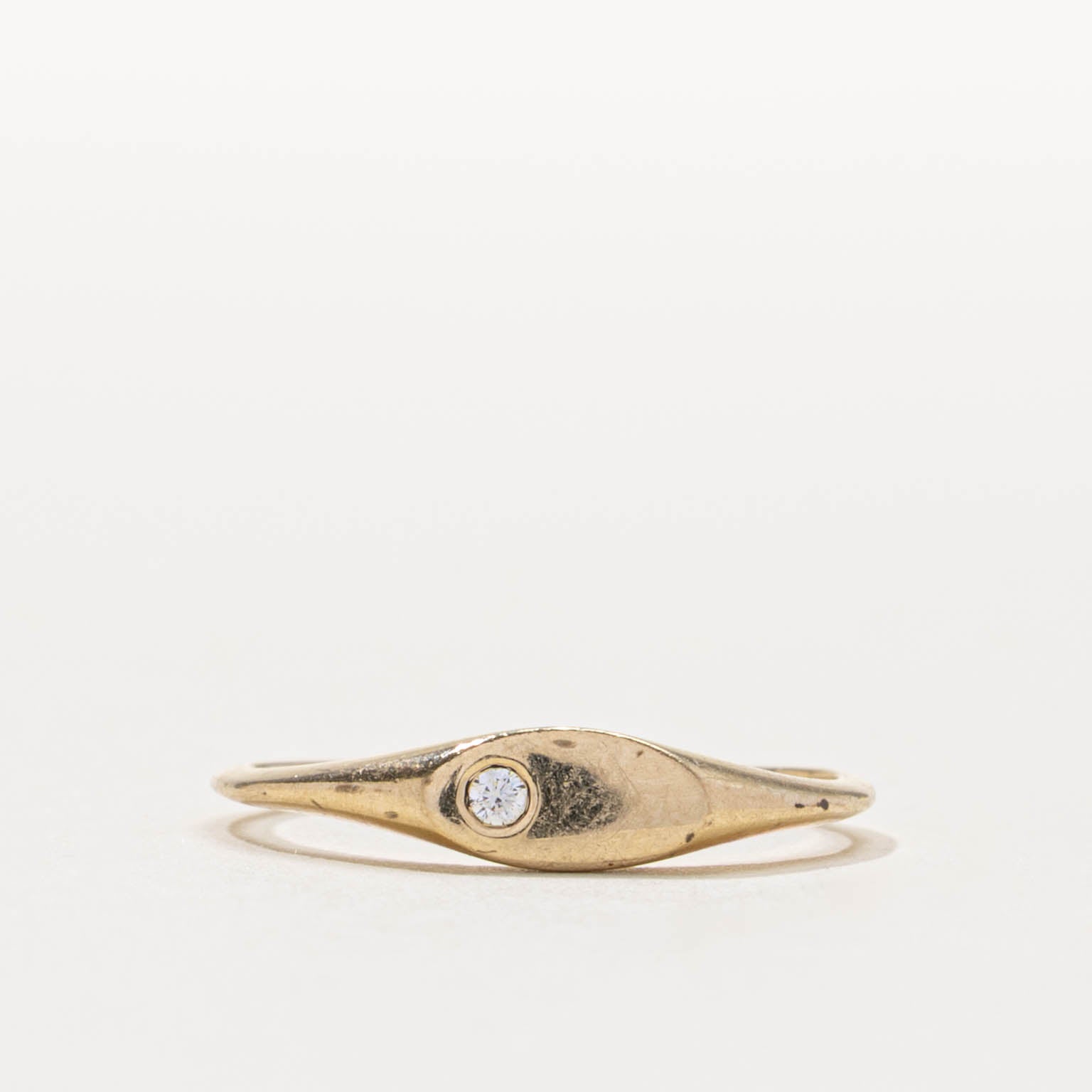 14k Single Stone Bezel Set Diamond Ring | SZ 4