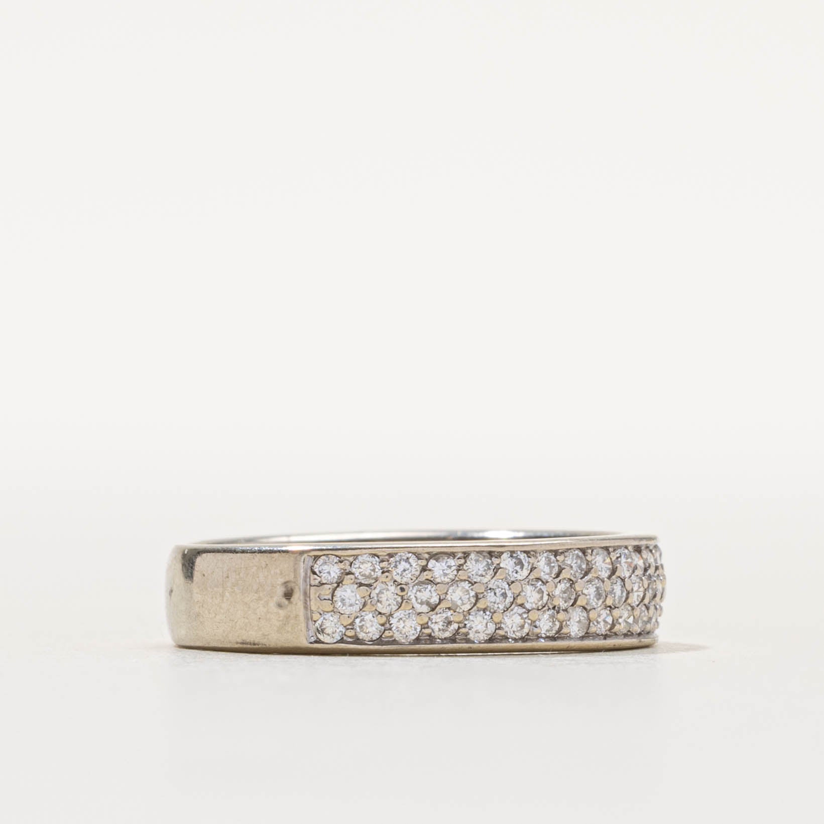 14k Pave Set Diamond Band | 4.45mm | SZ 6