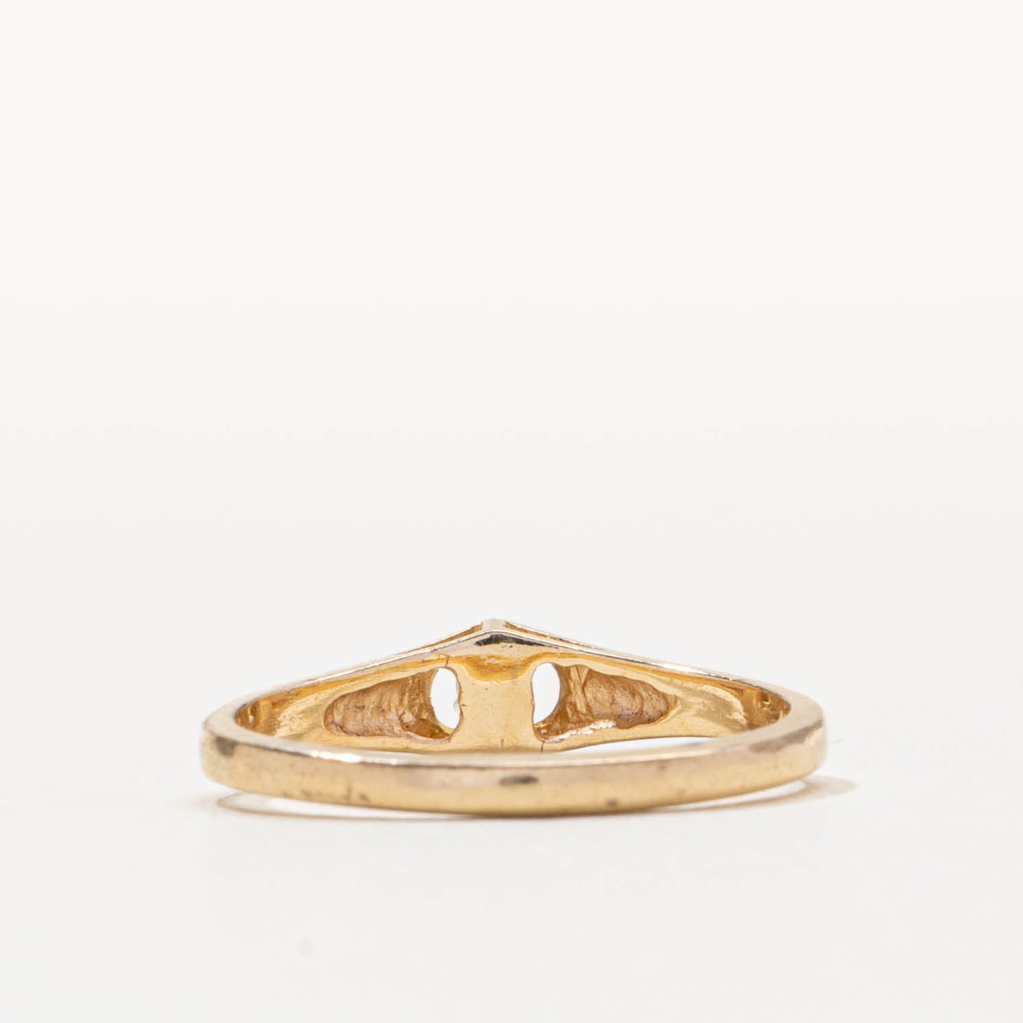 14k Solitaire Diamond Split Ring | SZ 6.25