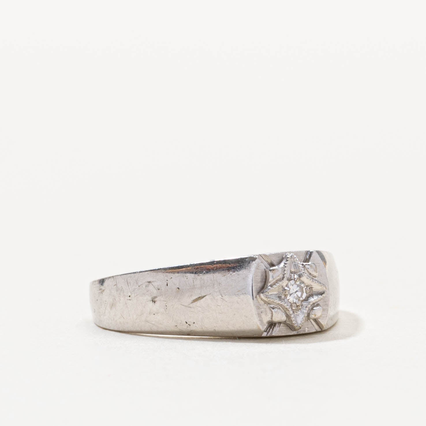 Star Set Diamond Milgrained Ring | SZ 3.25