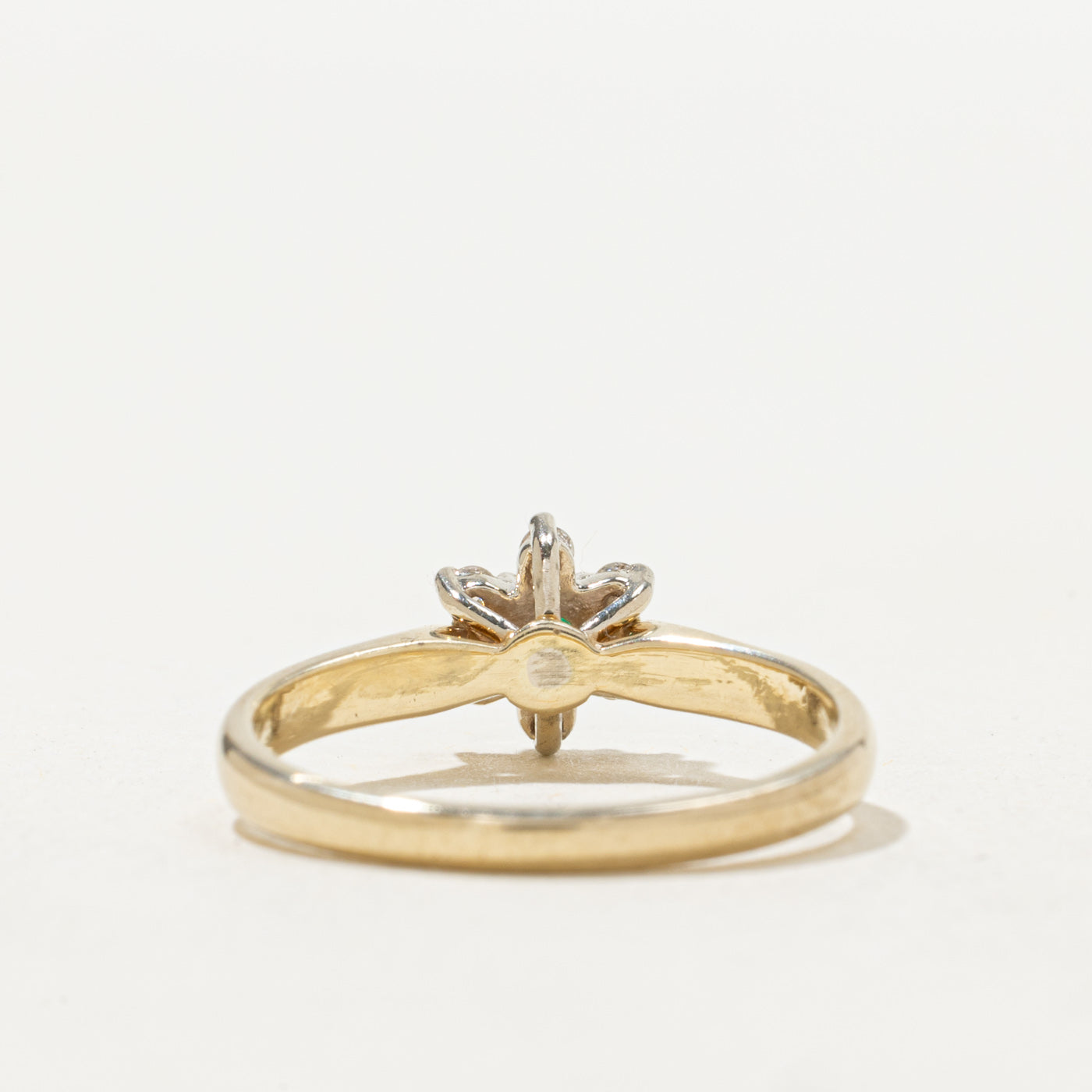 Emerald & Diamond Petal Ring | SZ 6.25