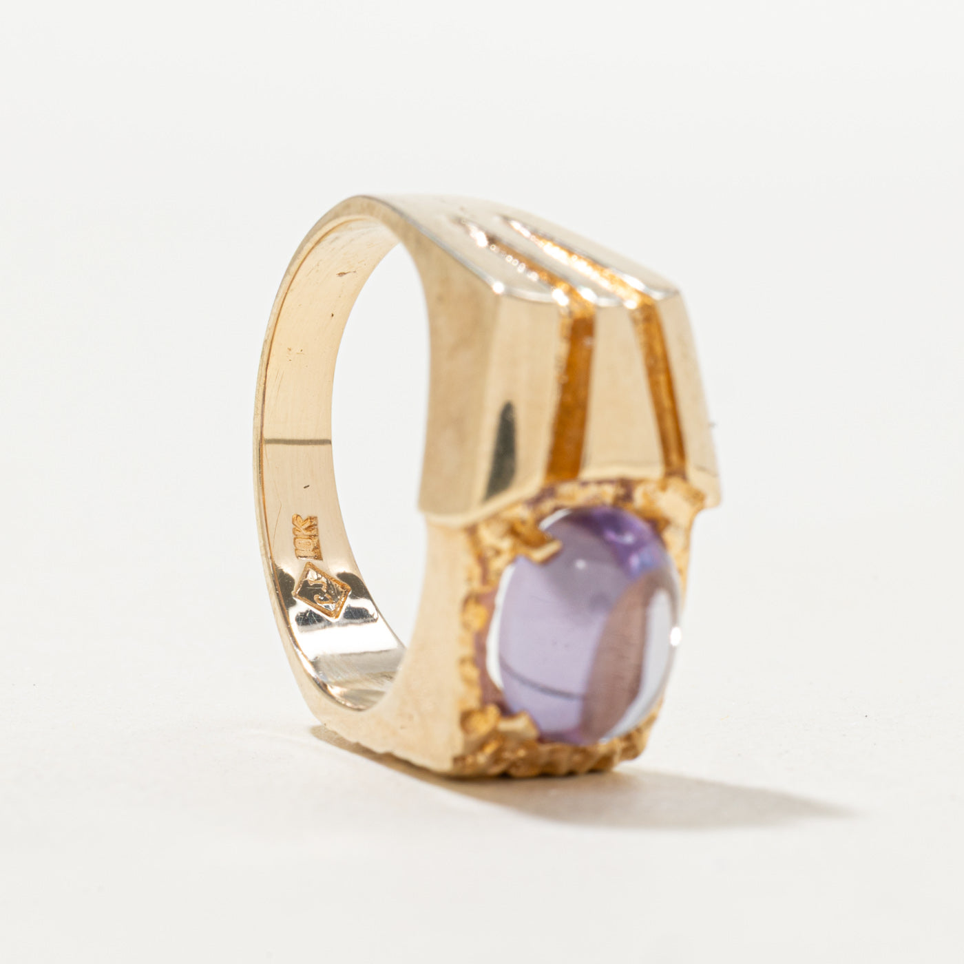 Synthetic Sapphire Textured Geometric Ring | 3.00ct | SZ 8.0