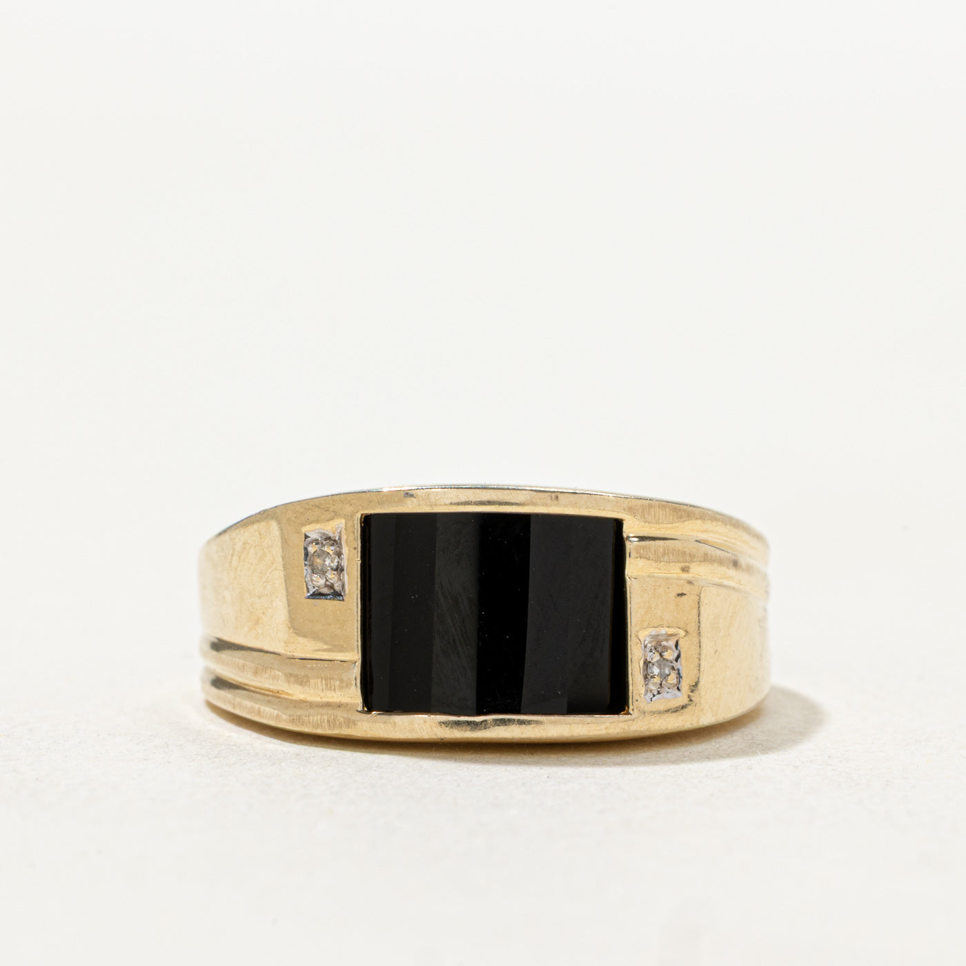 Onyx & Diamond Accented Ring | 1.00ct | SZ 8.0