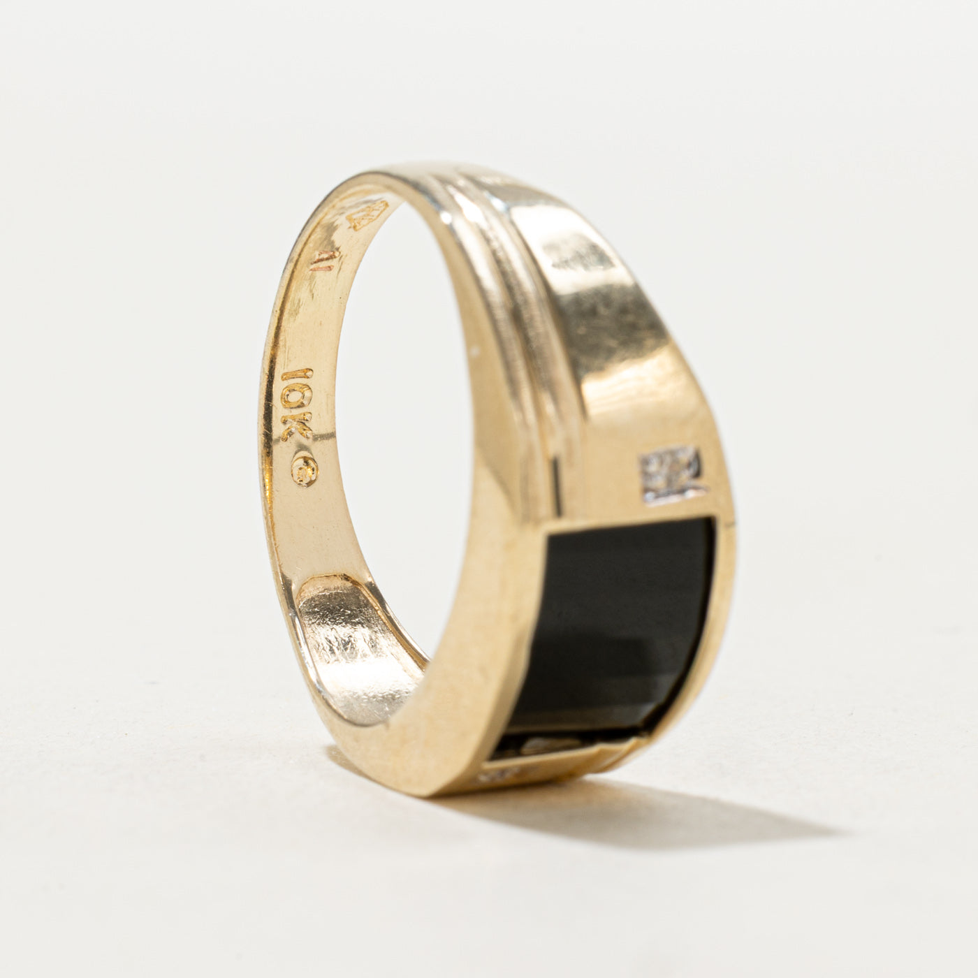 Onyx & Diamond Accented Ring | 1.00ct | SZ 8.0