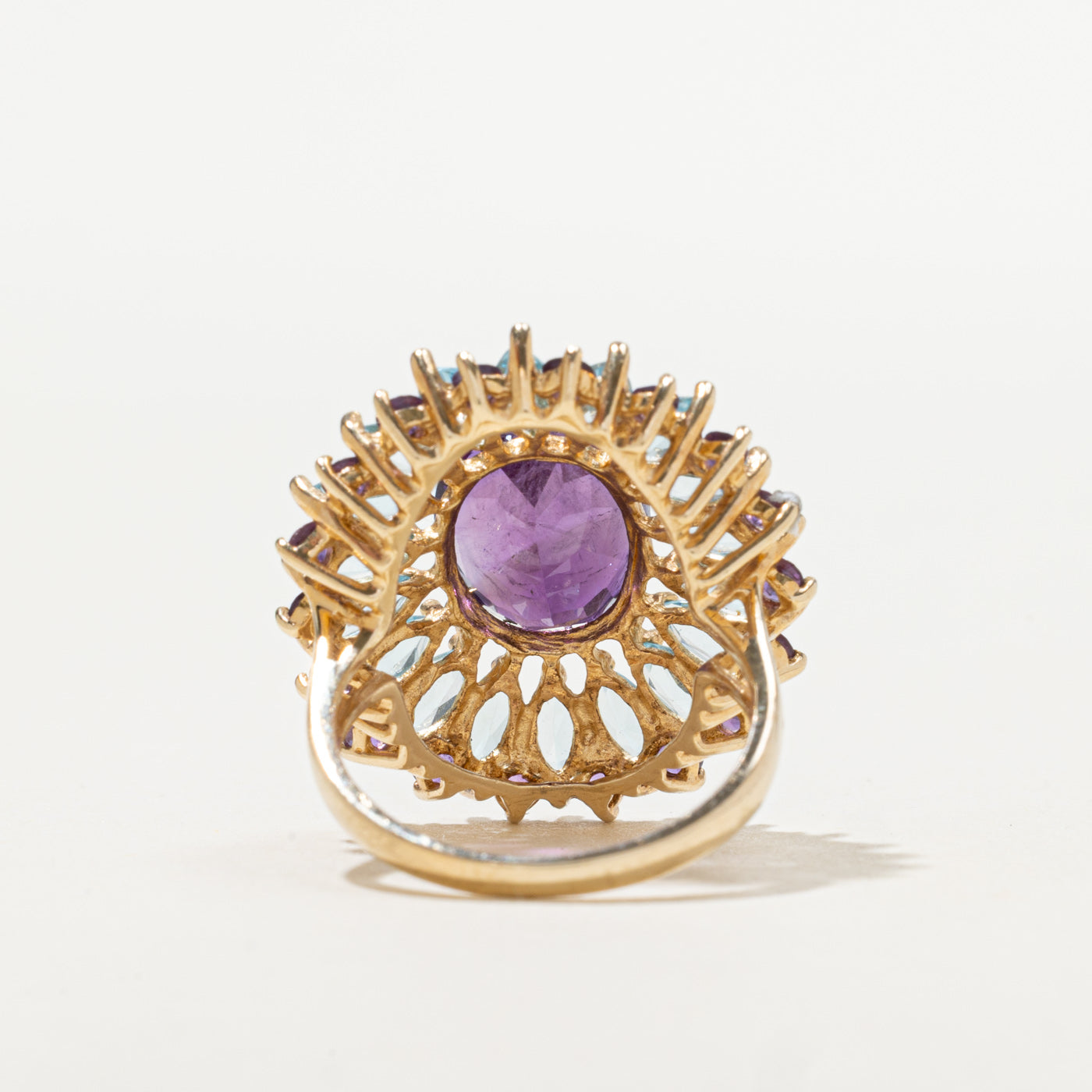Amethyst & Blue Topaz Cocktail Ring | 6.0ctw | SZ 6.0