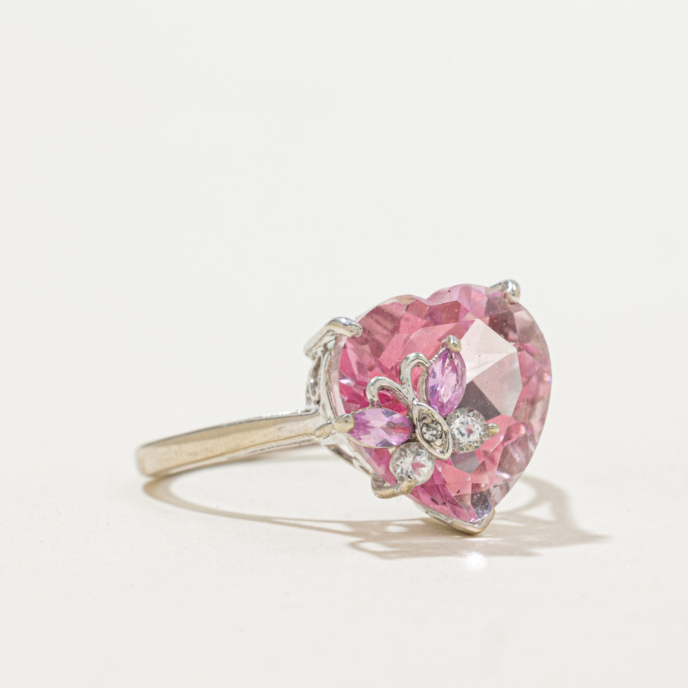 Multi Gem & Diamond Butterfly Cocktail Ring | 7.32ctw, 0.005ct | SZ 9.0