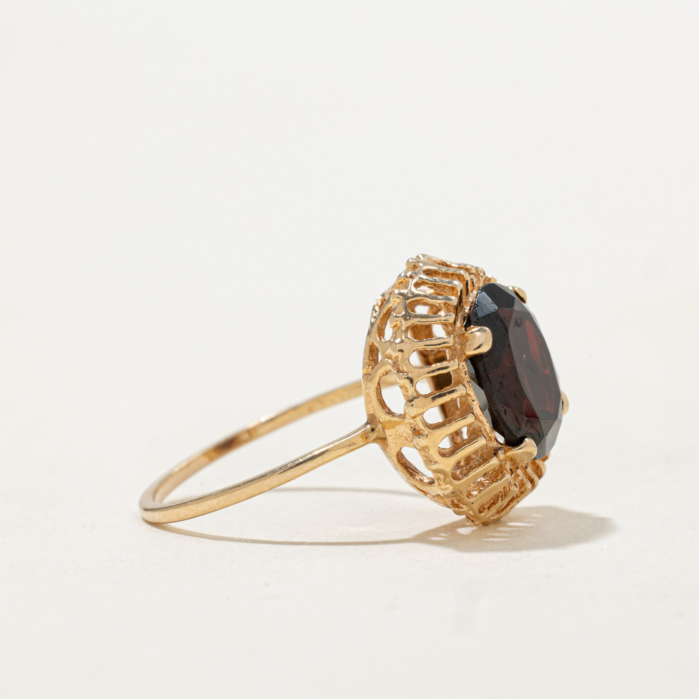 Garnet Textured Openwork Ring | 2.50ct | SZ 5.25