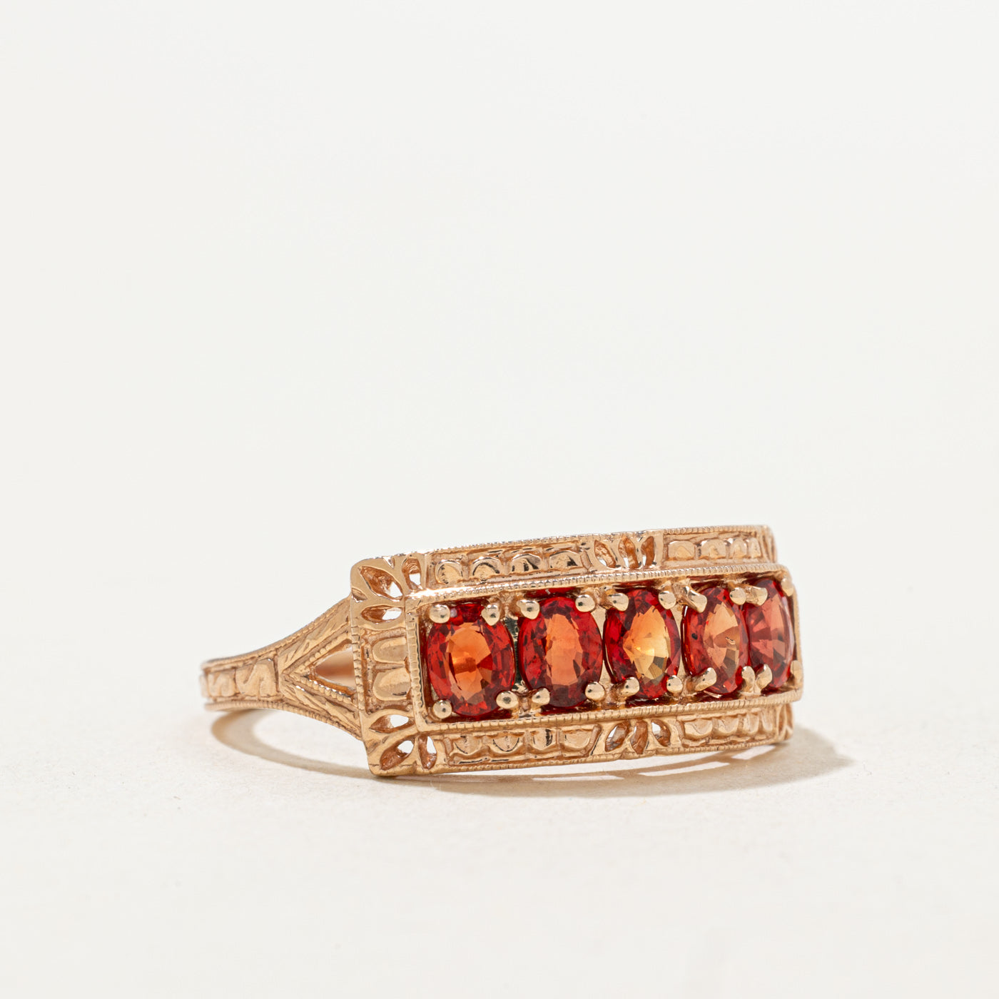 Five Stone Sapphire Ornate Ring | 1.00ctw | SZ 9.0