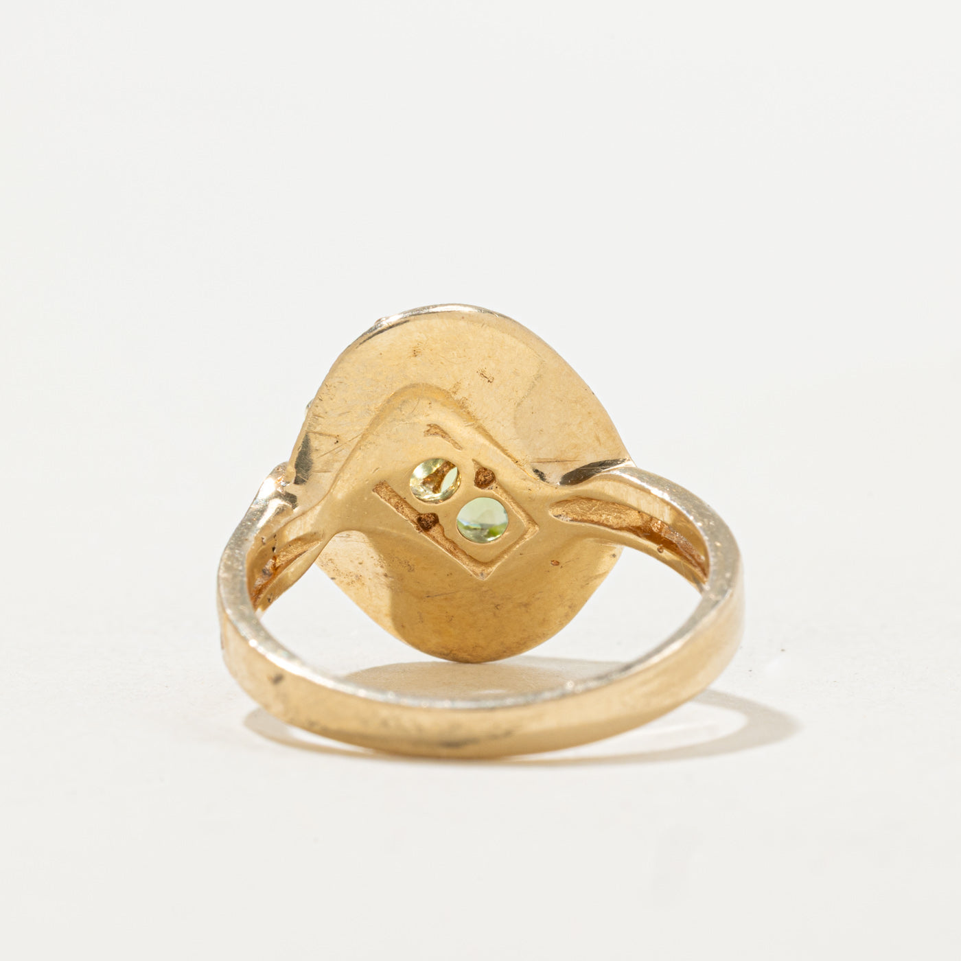 Two Stone Peridot Textured Ring | 1.00ctw | SZ 6.25