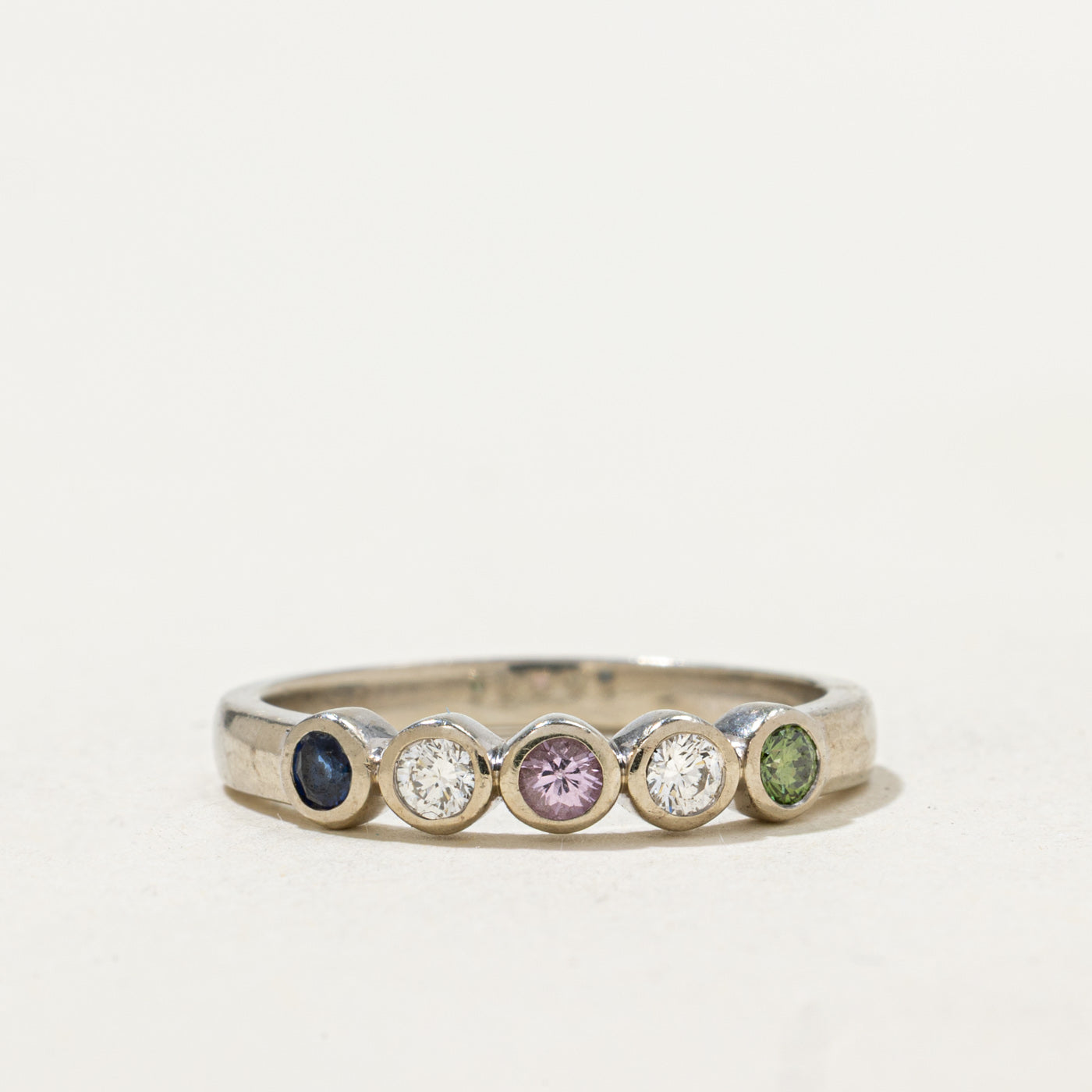 Five Stone Multi Gem & Diamond Band | 0.08ctw, 0.15ctw | SZ 5.5