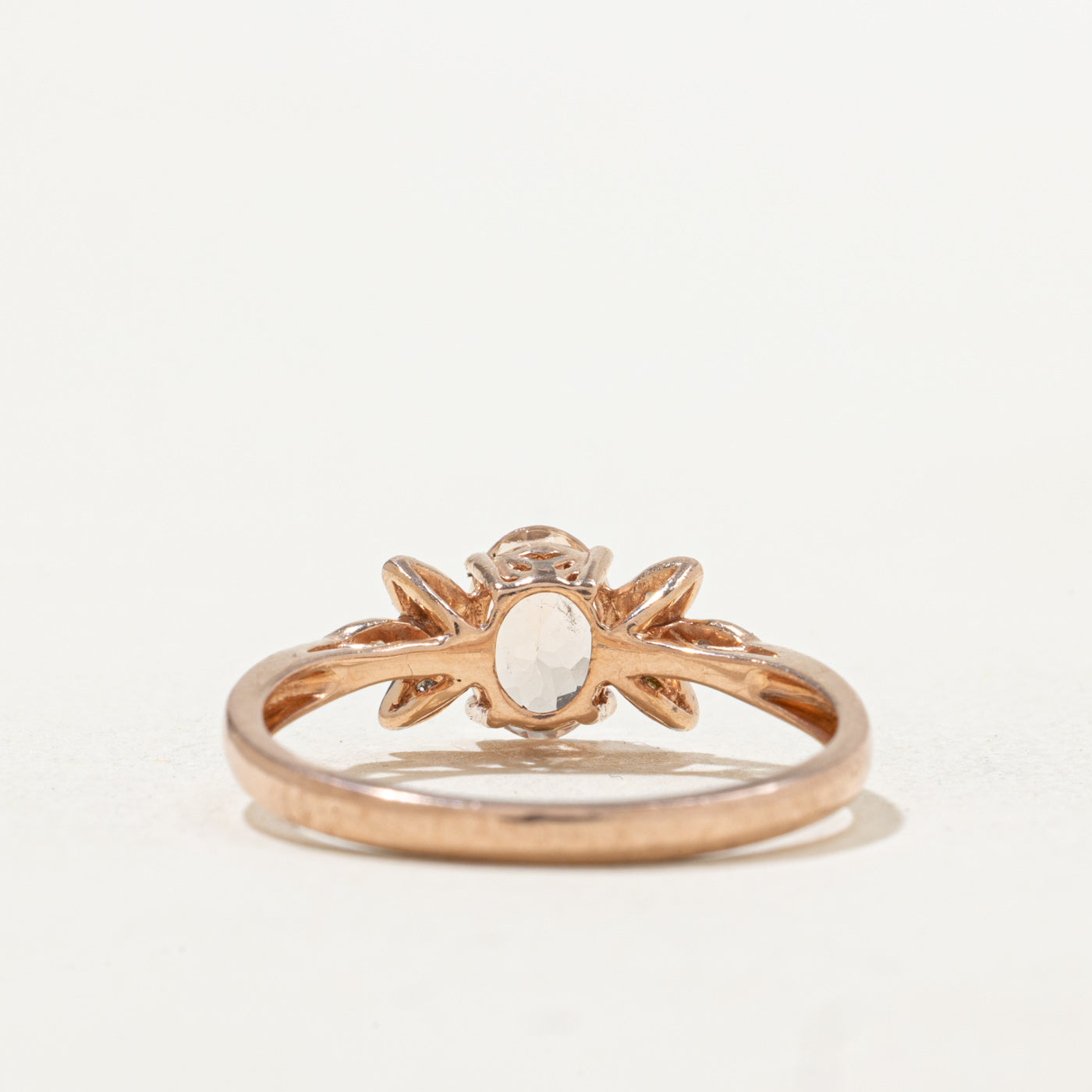 Rose Gold Morganite & Diamond Ring | 0.60ct, 0.06ctw | SZ 7.0