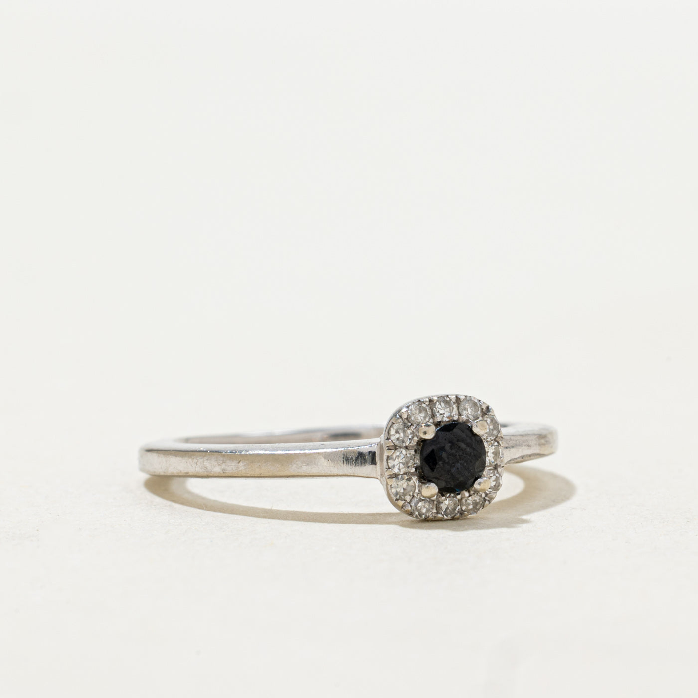 Sapphire & Diamond Halo Ring | SZ 5.0