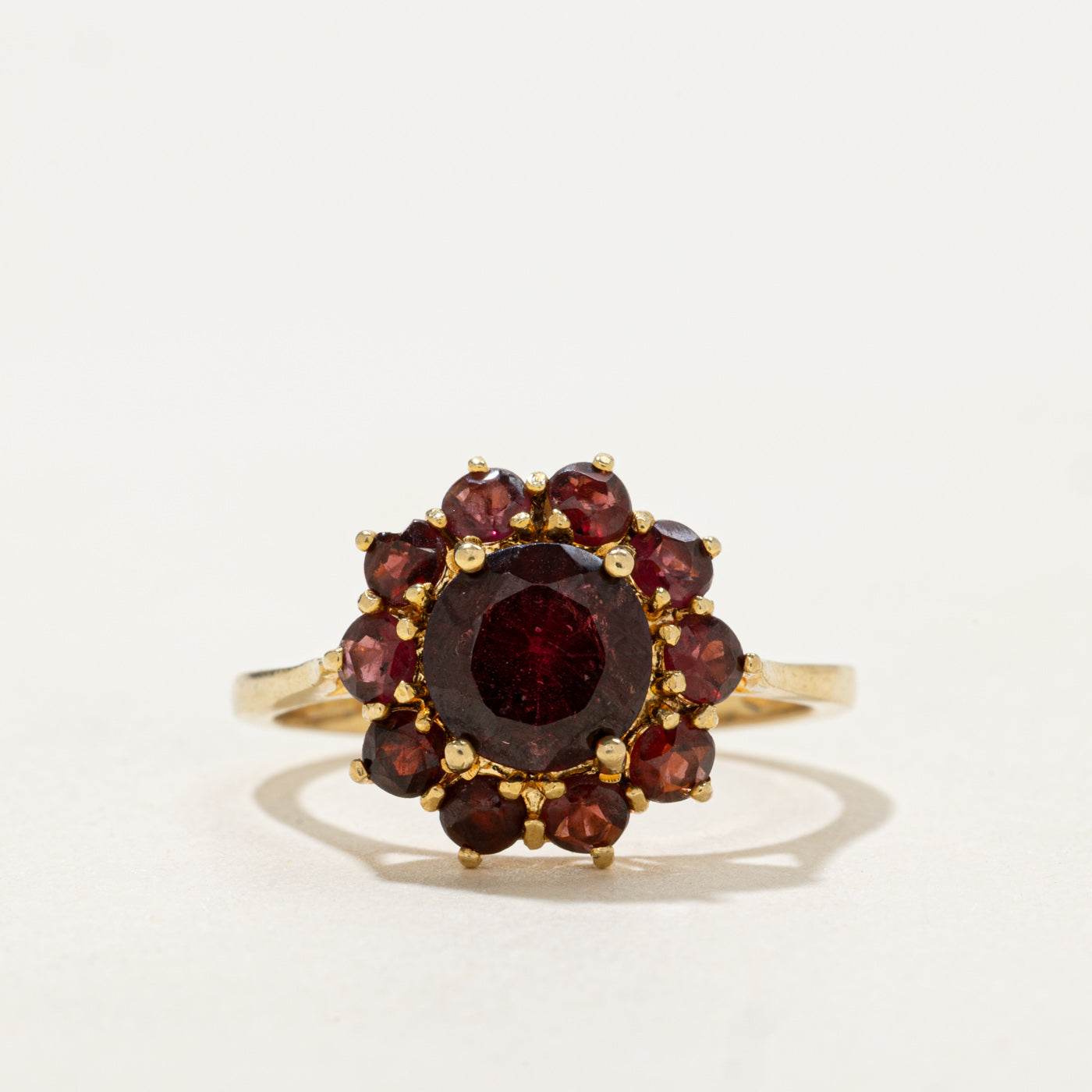 Garnet Petal Halo Ring | 1.70ctw | SZ 7.5