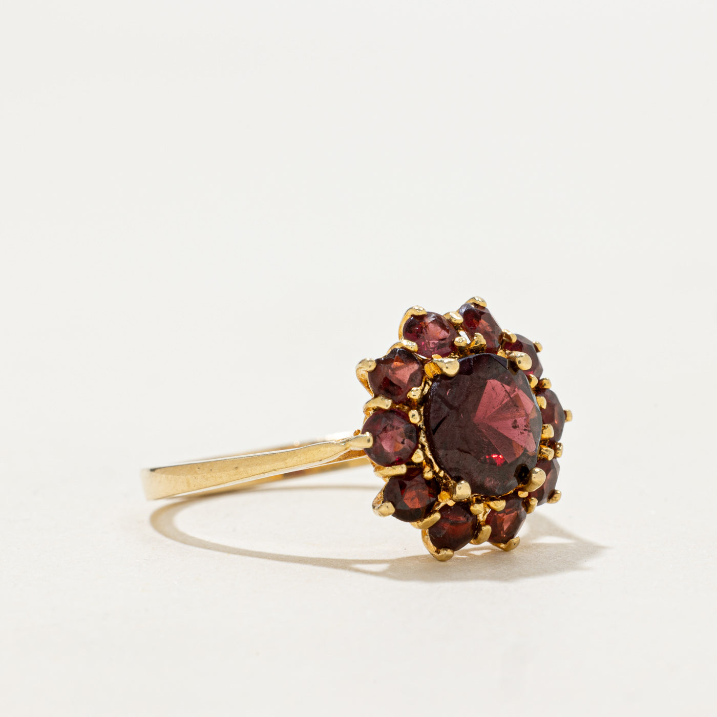 Garnet Petal Halo Ring | 1.70ctw | SZ 7.5