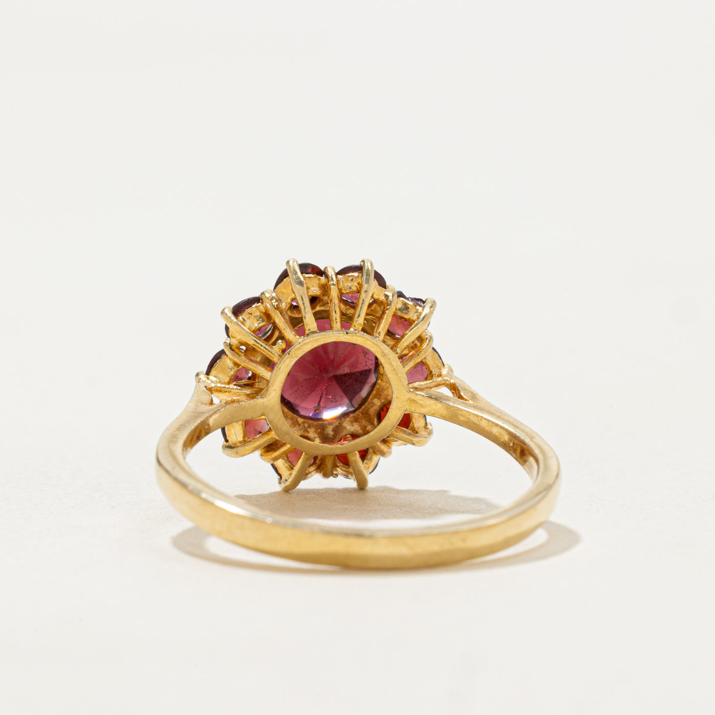 Garnet Petal Halo Ring | 1.70ctw | SZ 7.5
