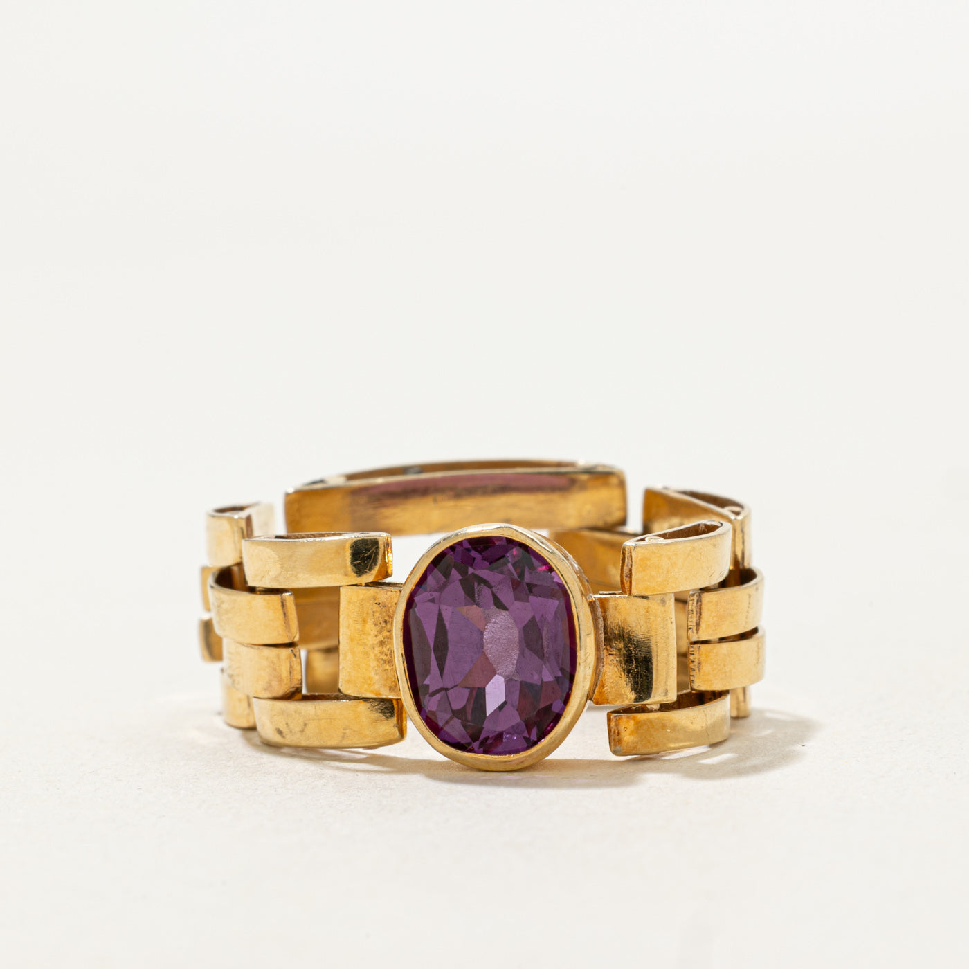 Bezel Set Purple Sapphire Chain Ring | 2.50ct | SZ 10