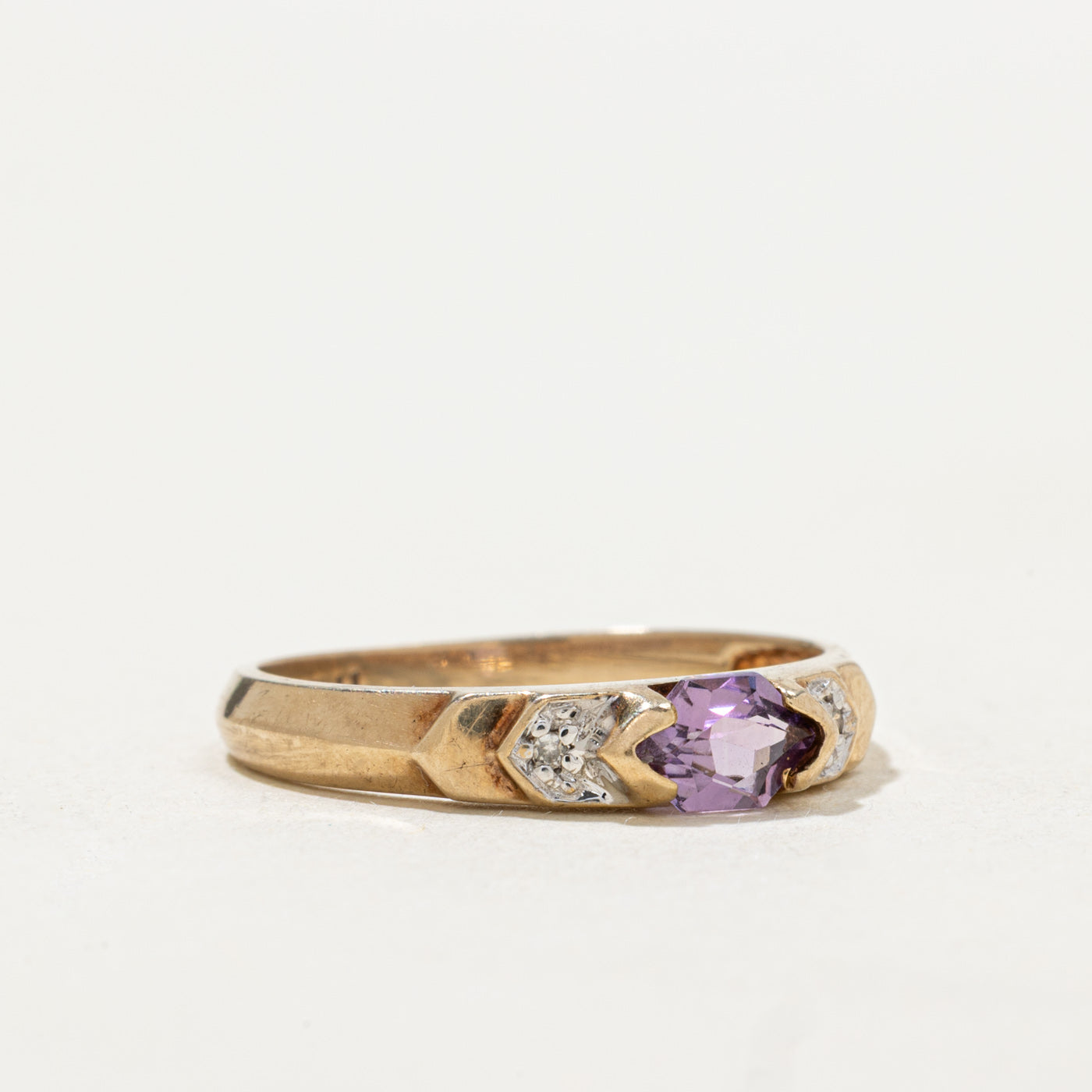 Amethyst Textured Ring | SZ 6.5